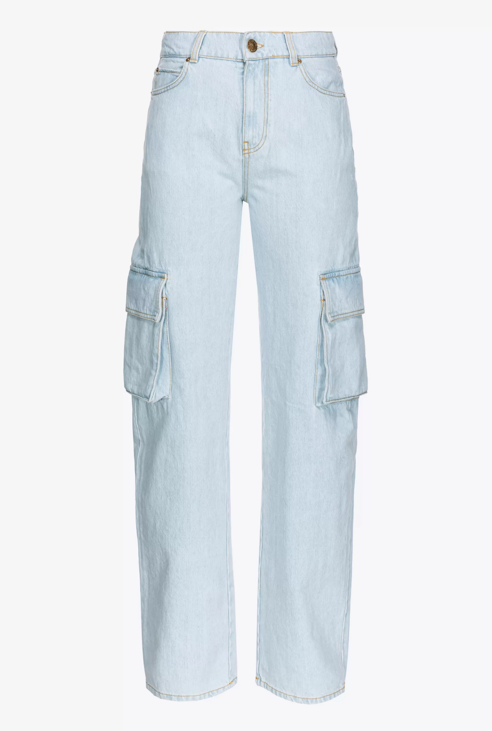 PINKO Baby Blue Denim Cargo Jeans Best Sale