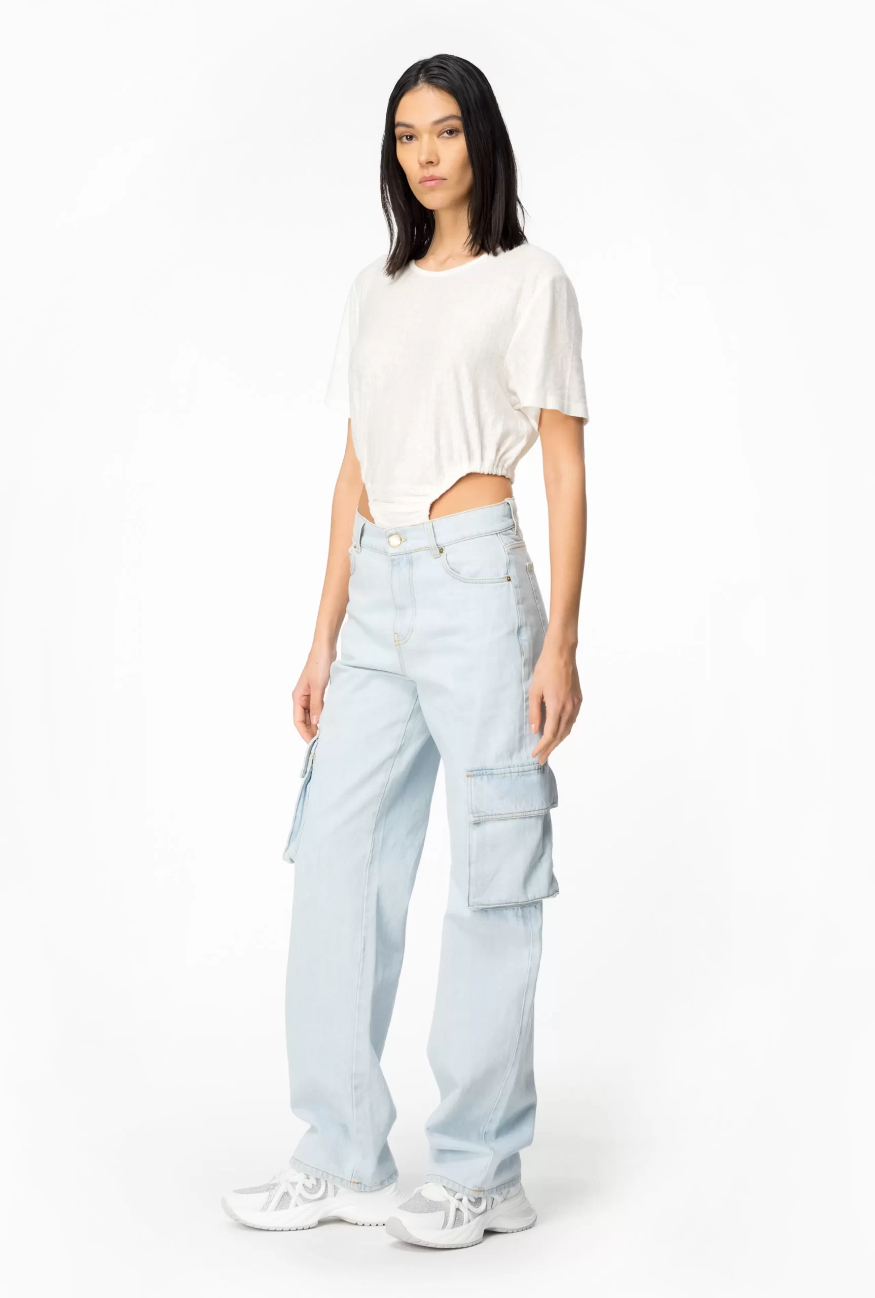 PINKO Baby Blue Denim Cargo Jeans Best Sale