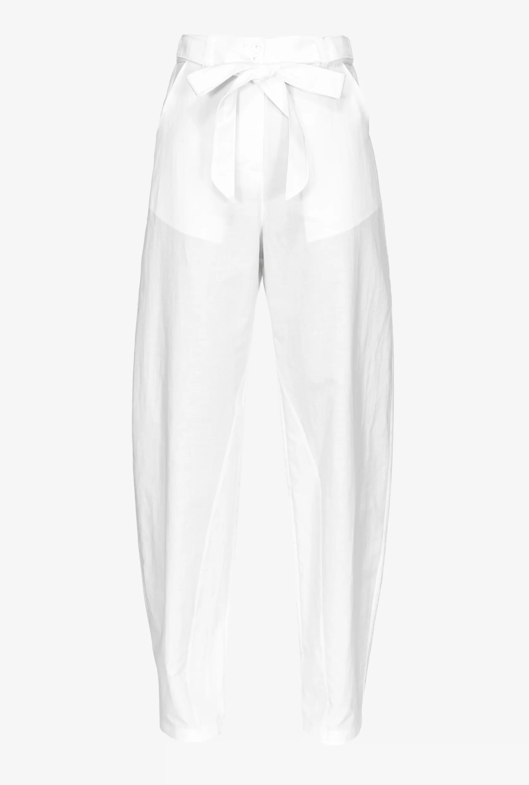 PINKO Barrel-leg Linen Trousers With Bow Best