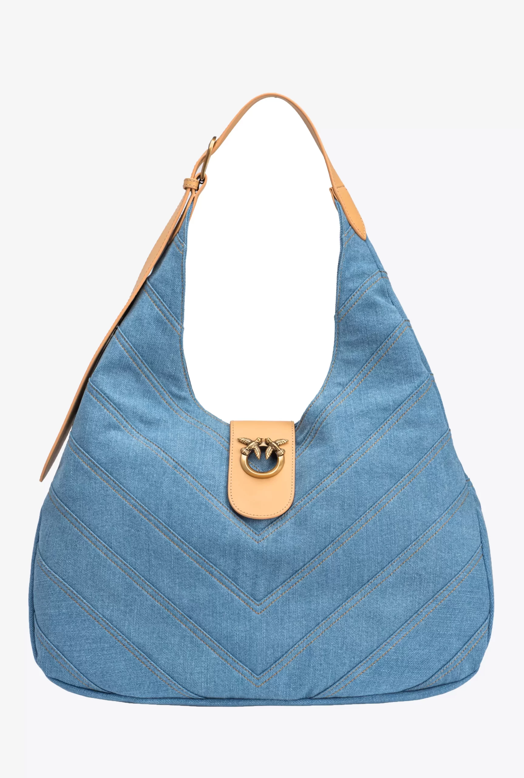 PINKO Big Hobo Bag In Faded Denim Store