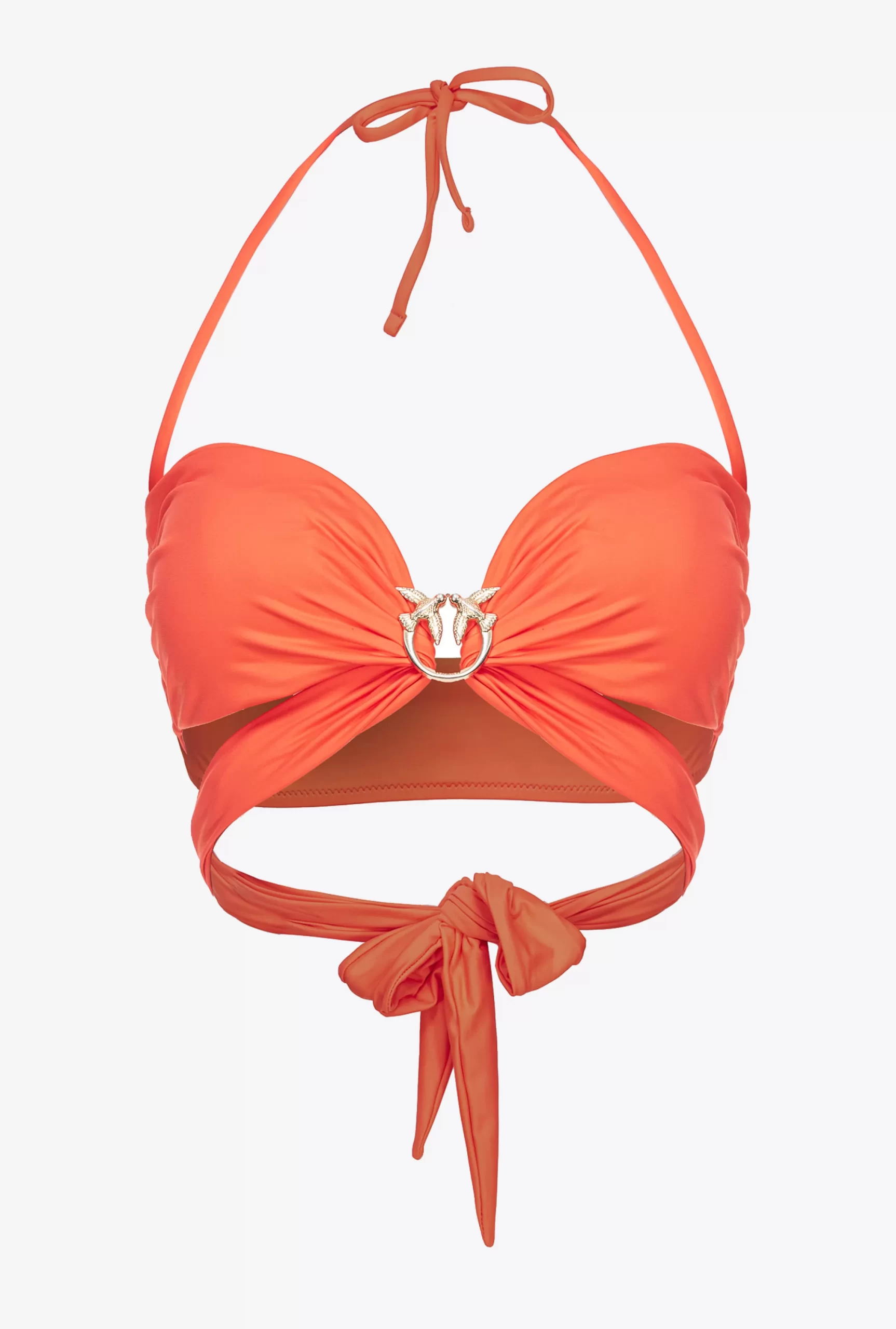 PINKO Bikini Top With Love Birds Buckle Hot