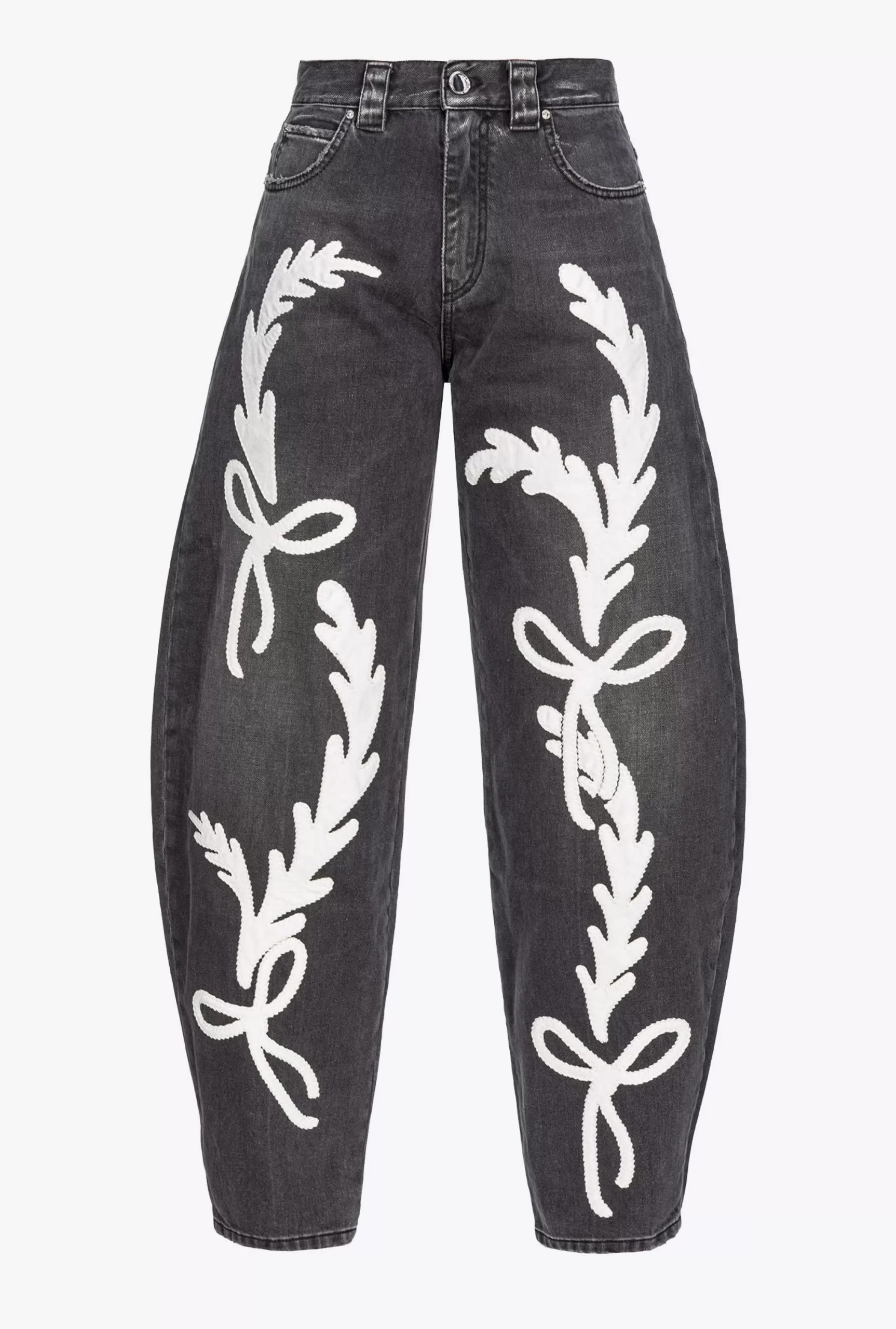 PINKO Black Egg-fit Jeans With Rodeo Embroidery Shop