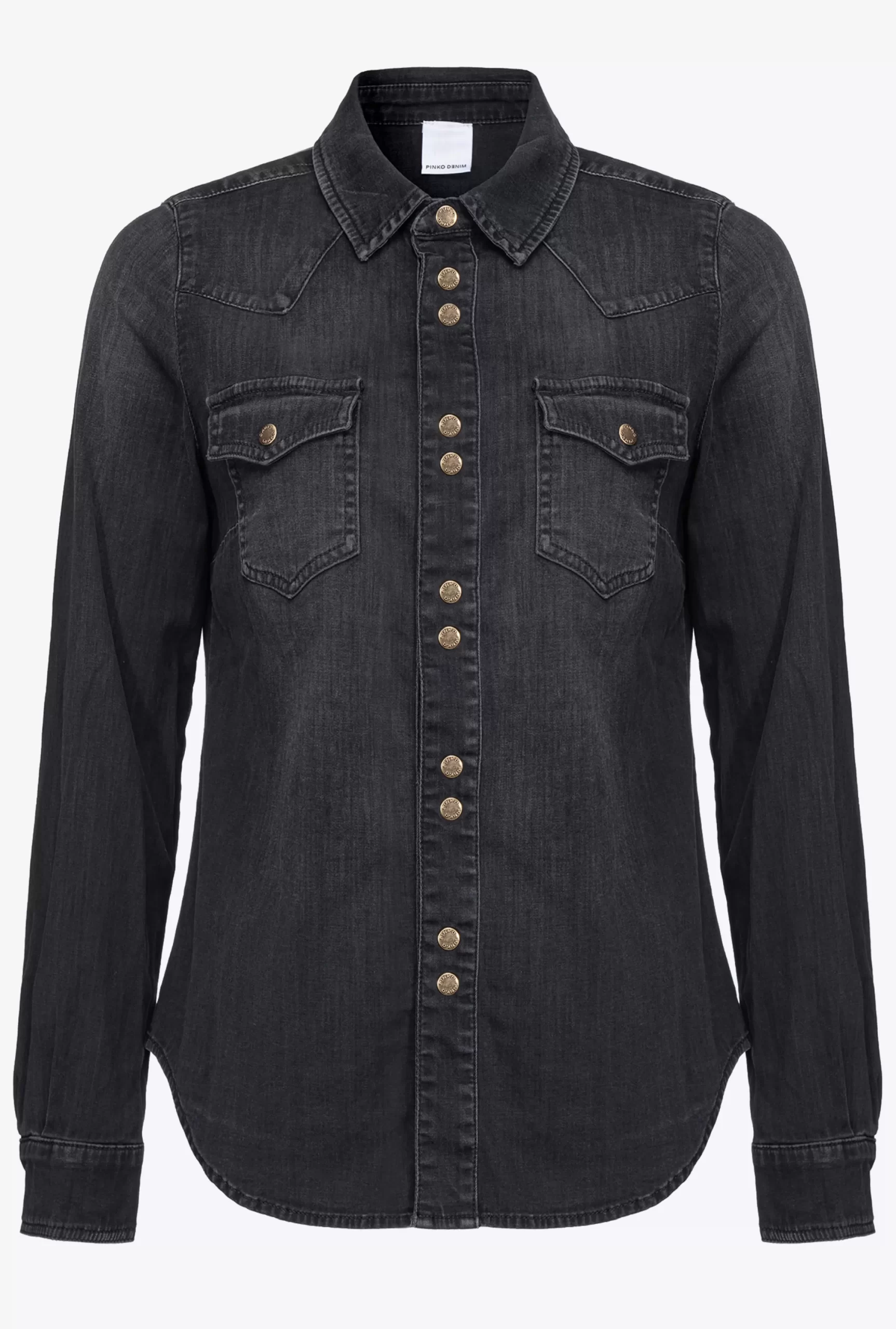 PINKO Black Light Twill Denim Shirt Flash Sale