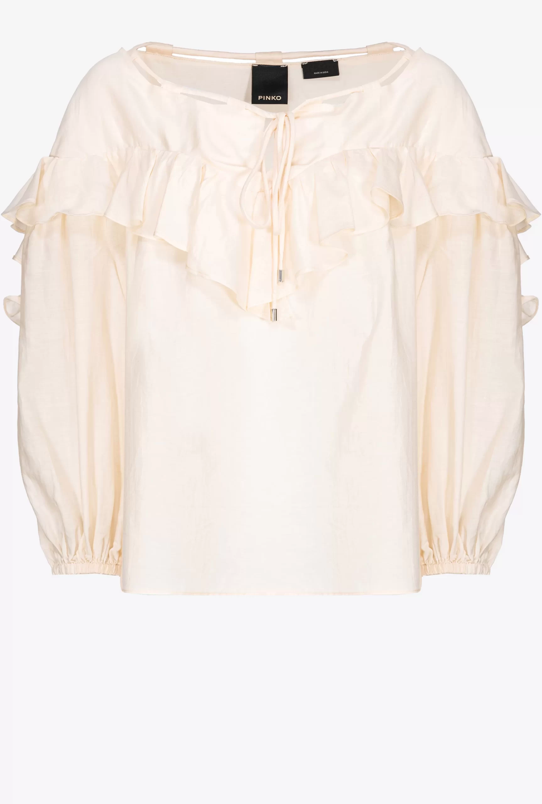 PINKO Blouse With Maxi Flounce Flash Sale