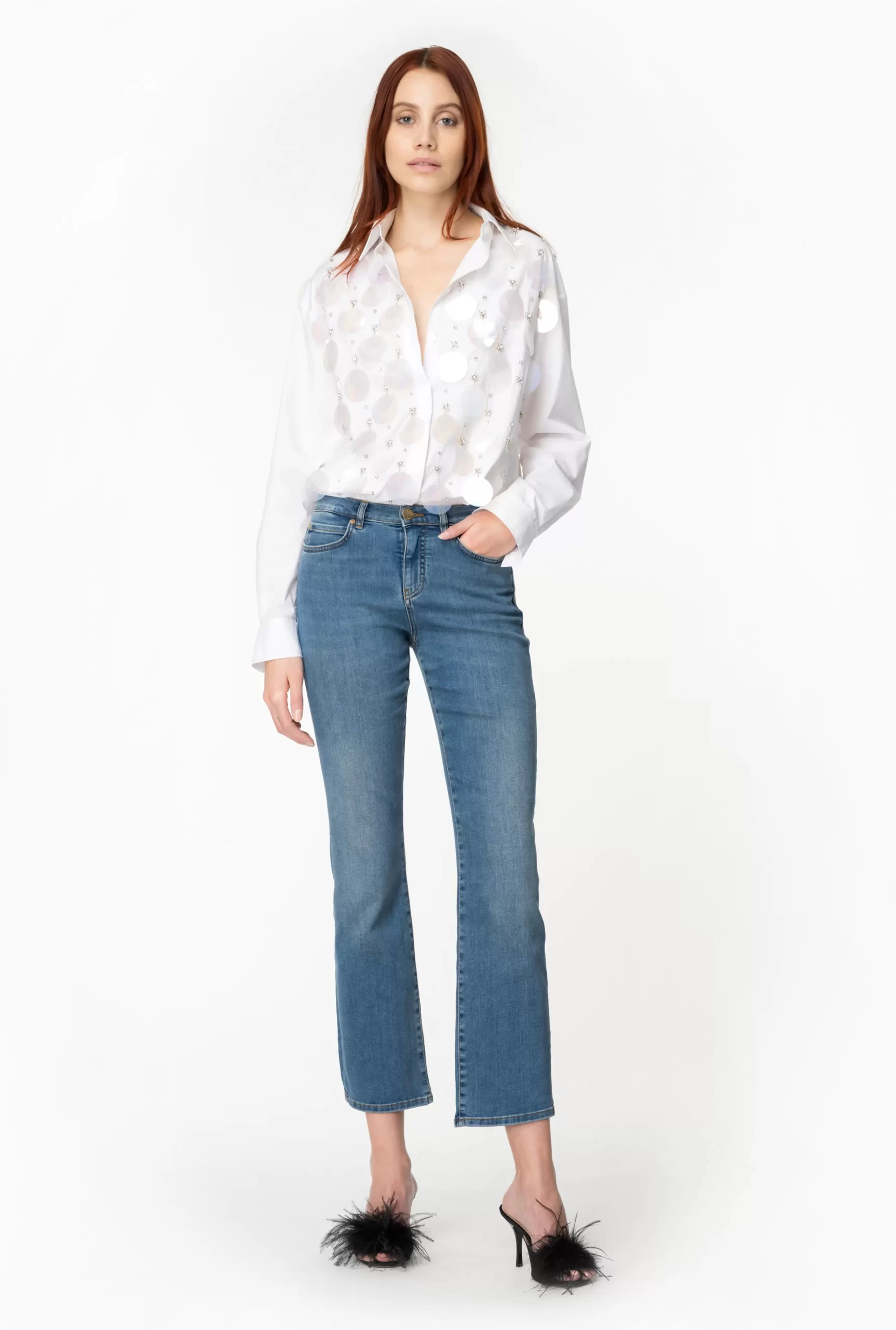 PINKO Boom Stretch Denim Bootcut Jeans Online