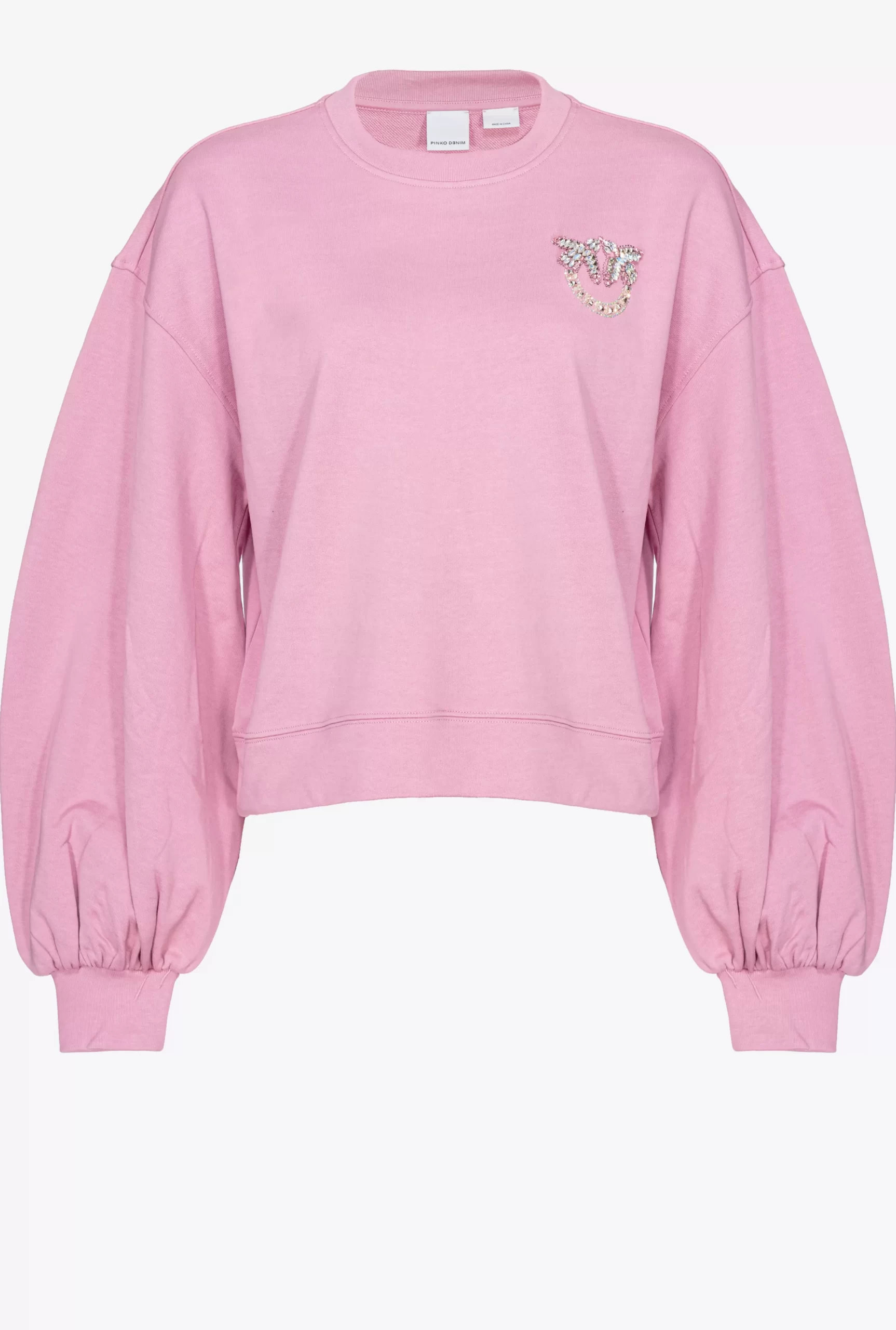 PINKO Boxy Sweatshirt With Love Birds Embroidery Cheap