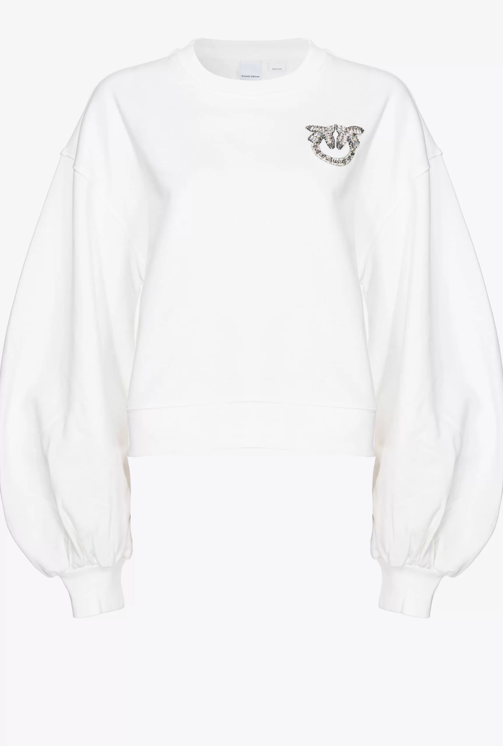 PINKO Boxy Sweatshirt With Love Birds Embroidery Outlet