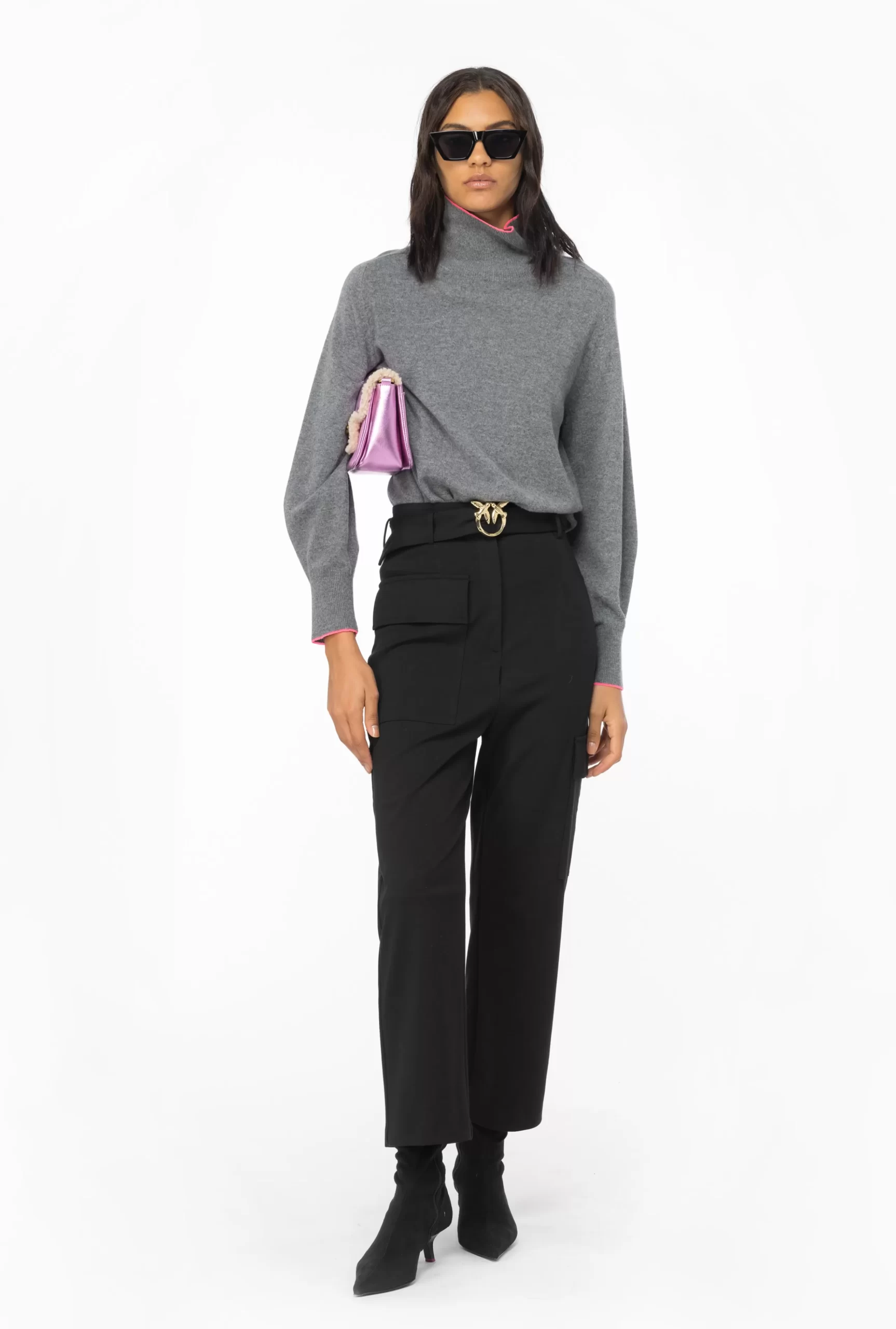 PINKO Cargo Trousers With Love Birds Belt Hot