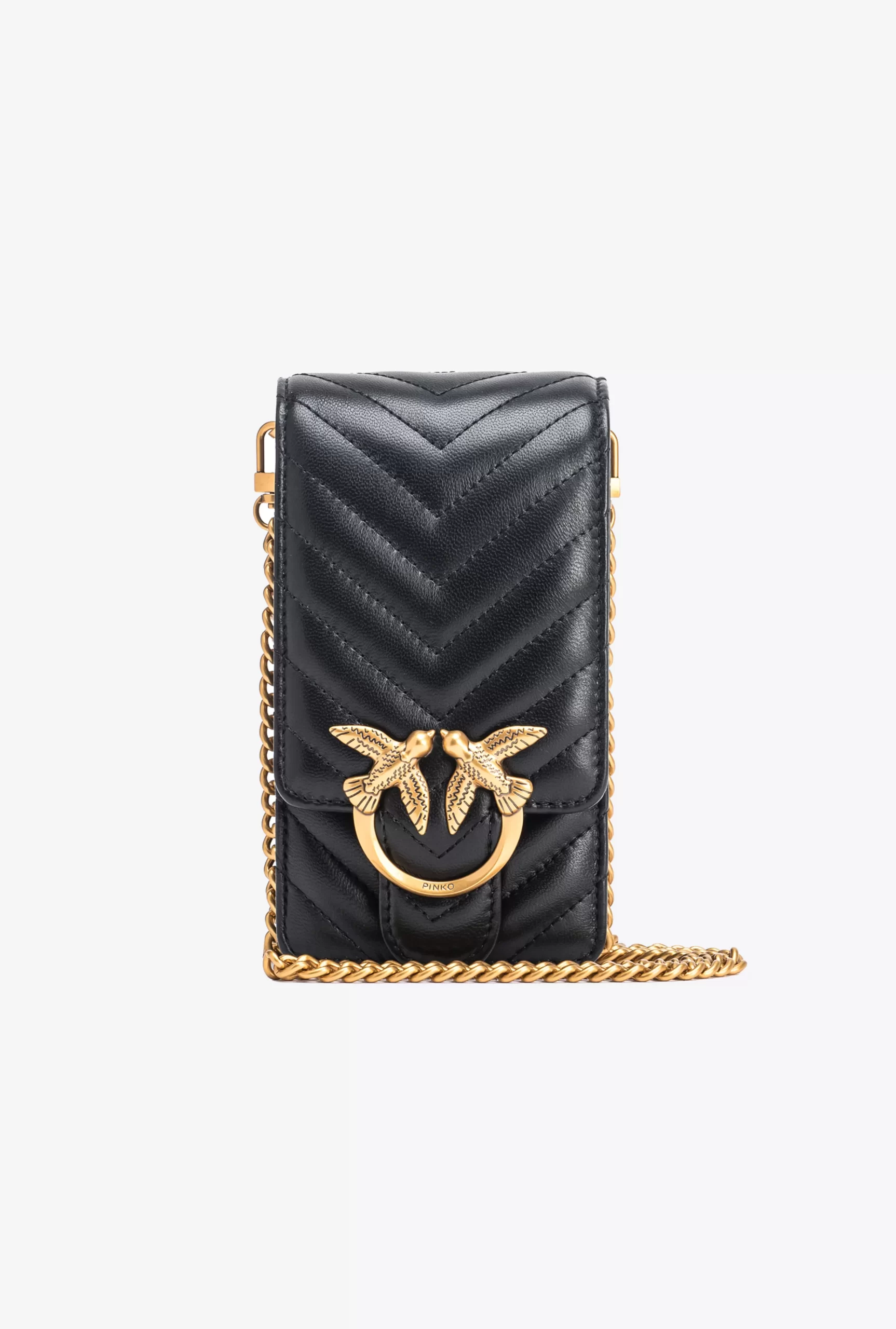 PINKO Chevron Nappa Leather Smartphone Case Fashion