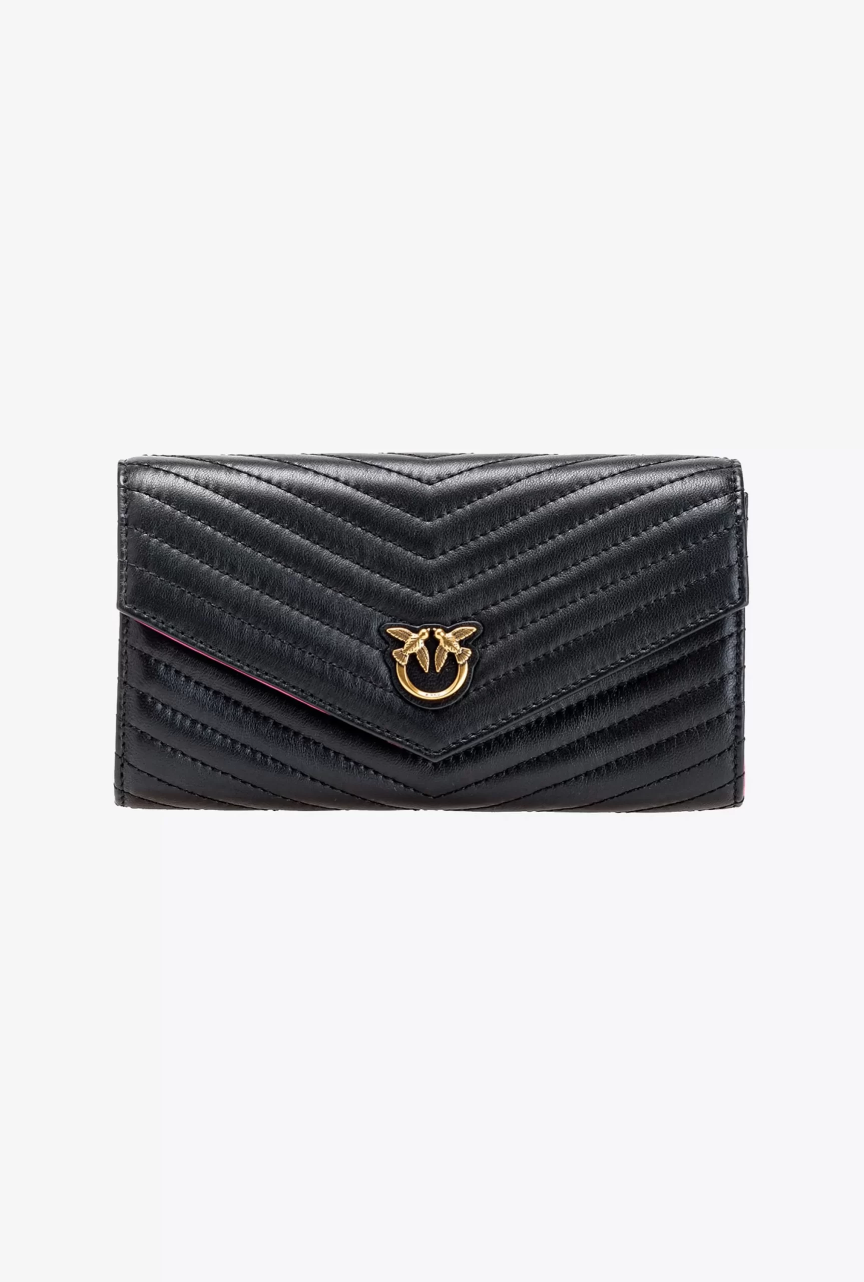 PINKO Chevron Nappa Leather Wallet Fashion