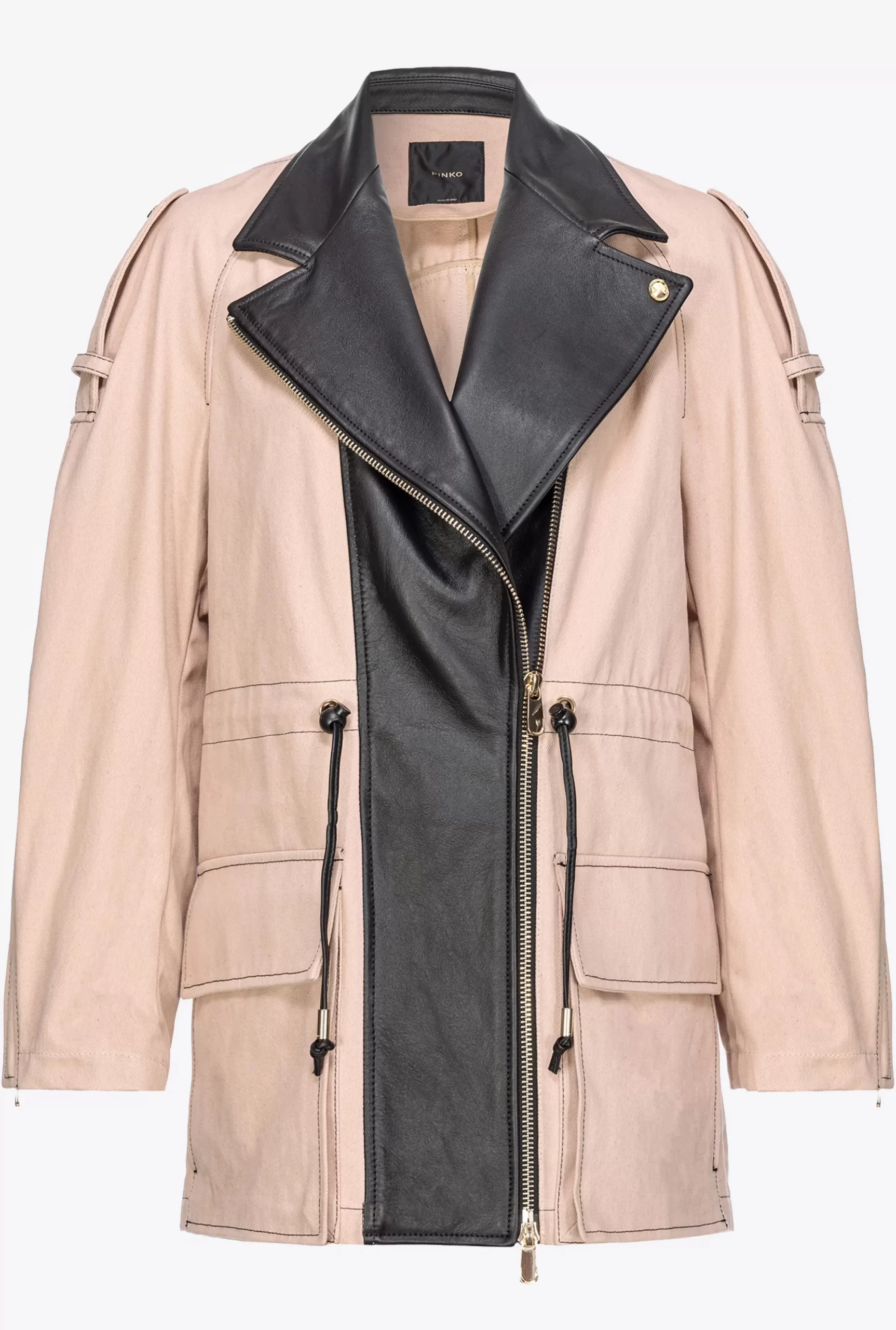 PINKO Cotton And Leather Parka Best Sale