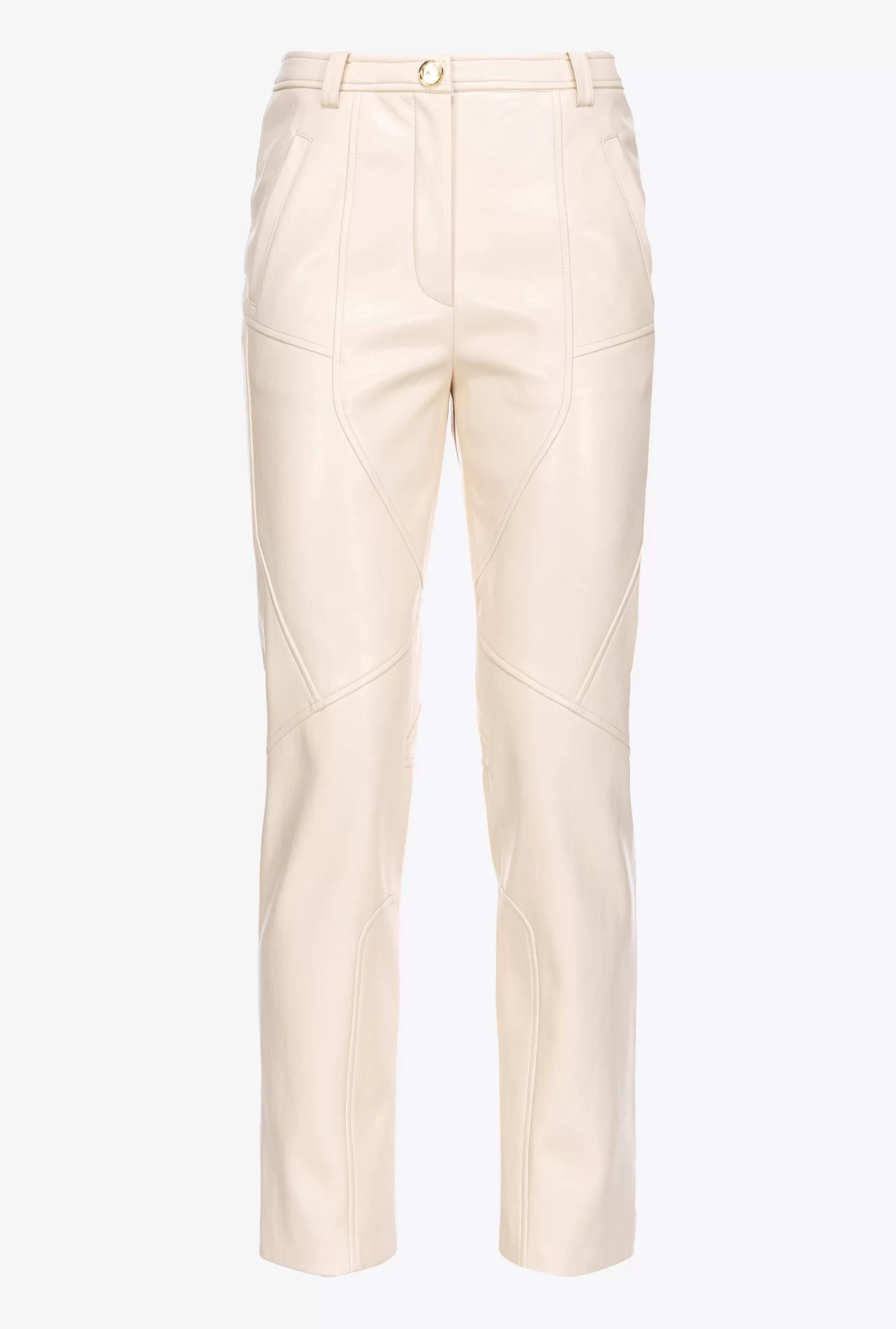 PINKO Crinkled Leather-effect Trousers Fashion