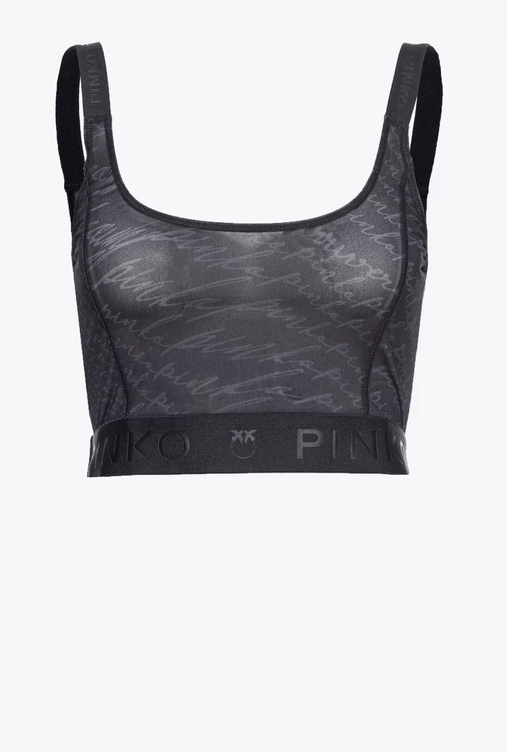 PINKO Crop Top With Fluid Logo Fashion