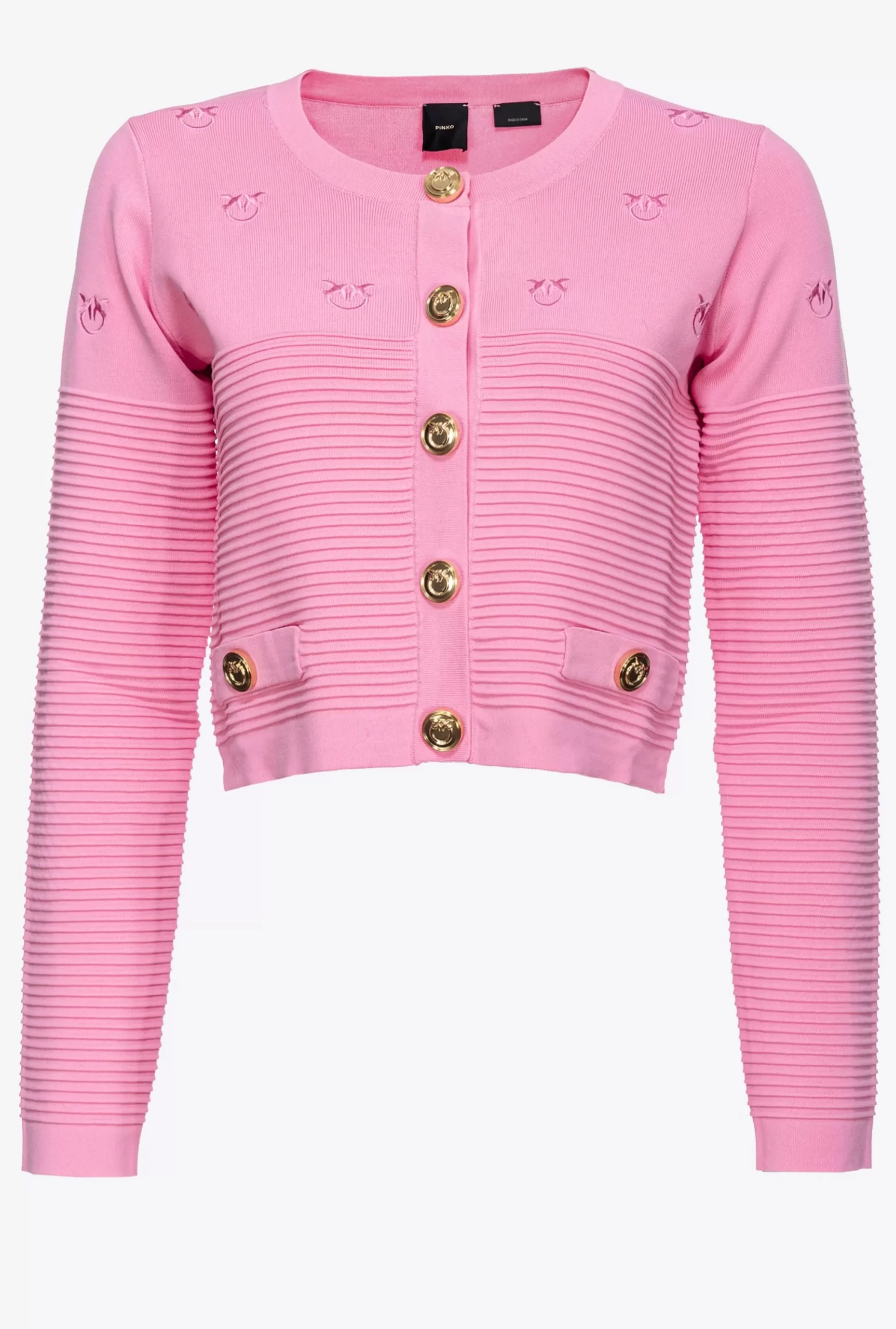 PINKO Cropped Jacquard Love Birds Cardigan Sale