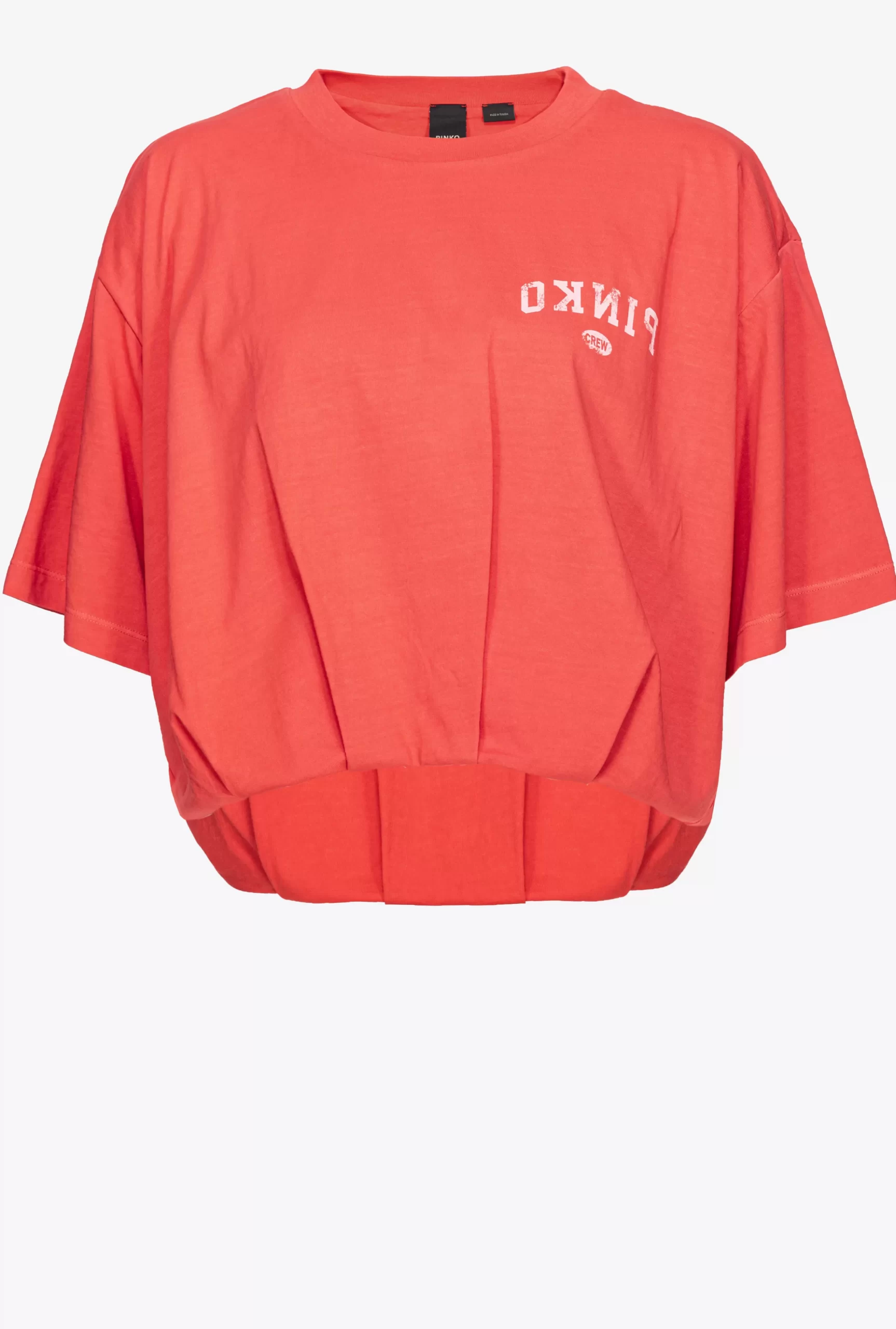 PINKO Cropped T-shirt With Logo Print Best