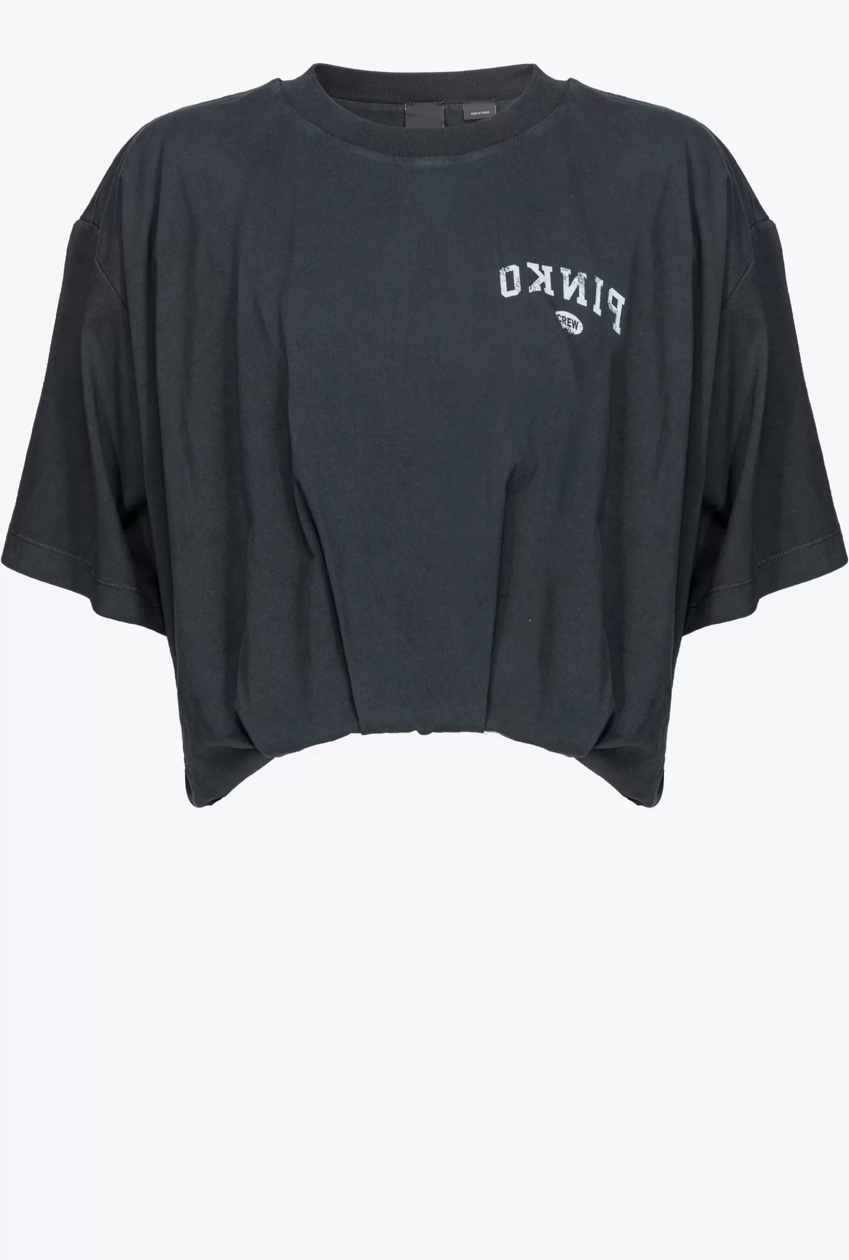 PINKO Cropped T-shirt With Logo Print Online