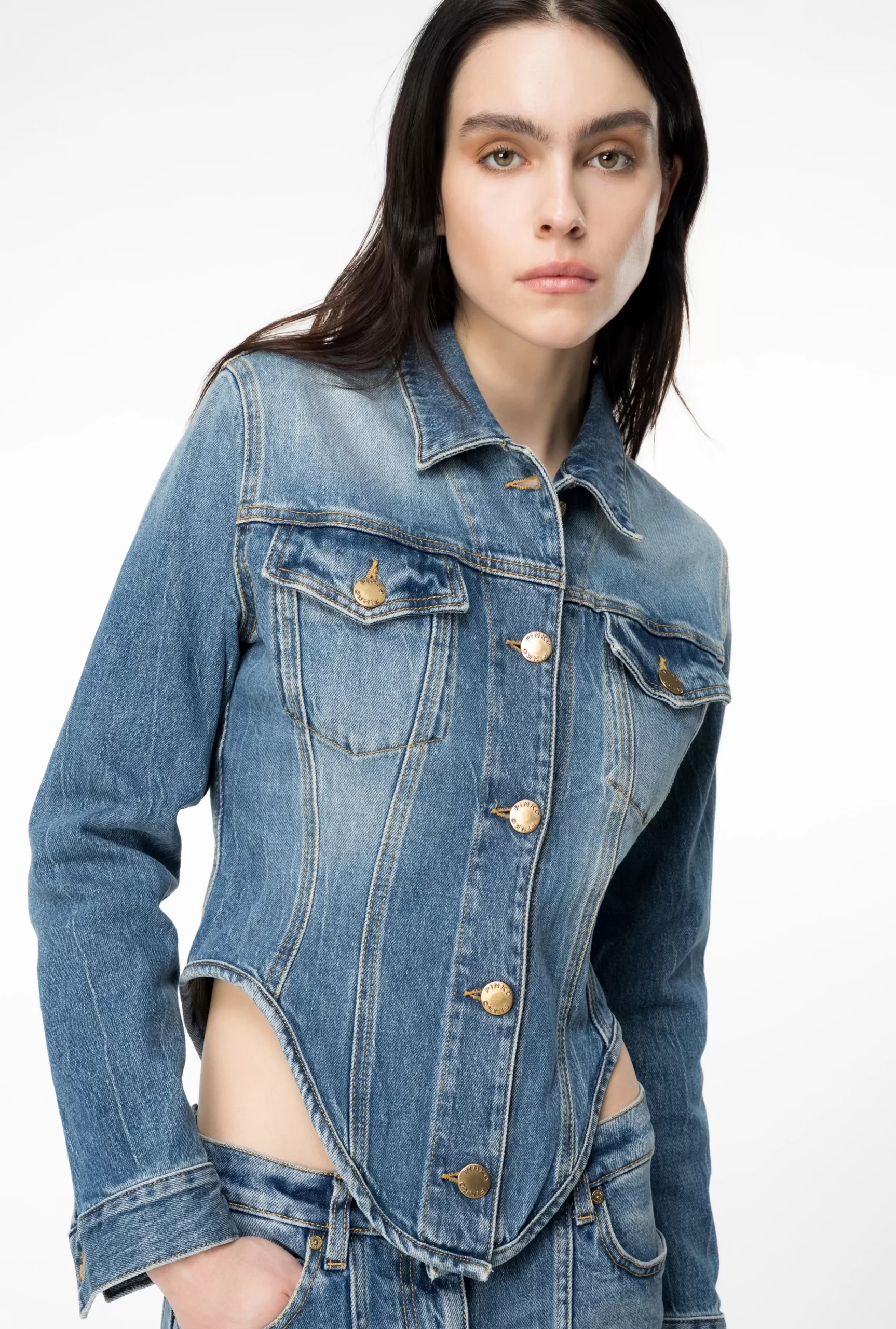 PINKO Denim Bustier Jacket Cheap