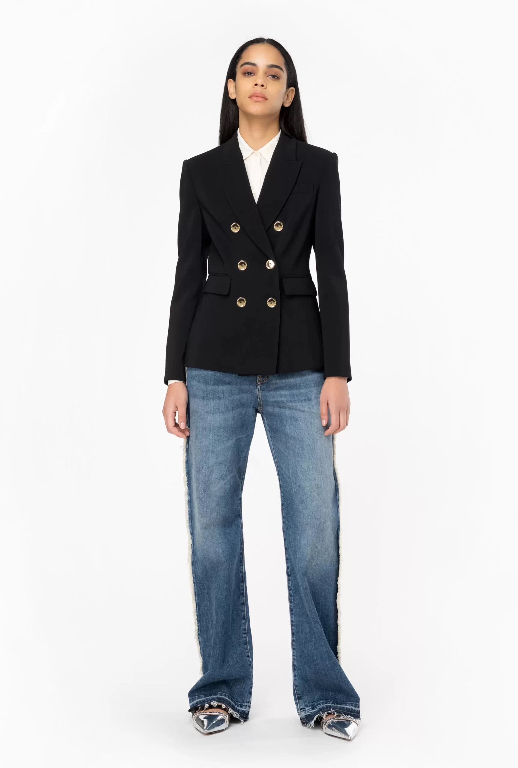 PINKO Double-breasted Blazer With Metal Buttons Flash Sale