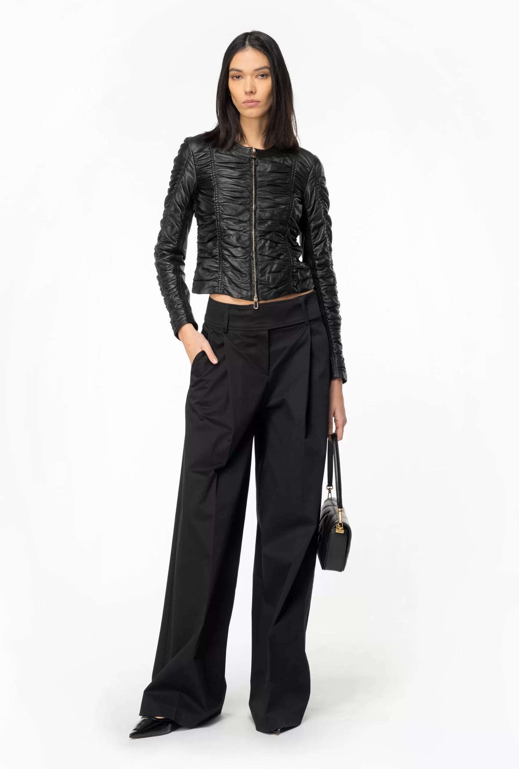 PINKO Extra-wide Trousers In Technical Satin Flash Sale