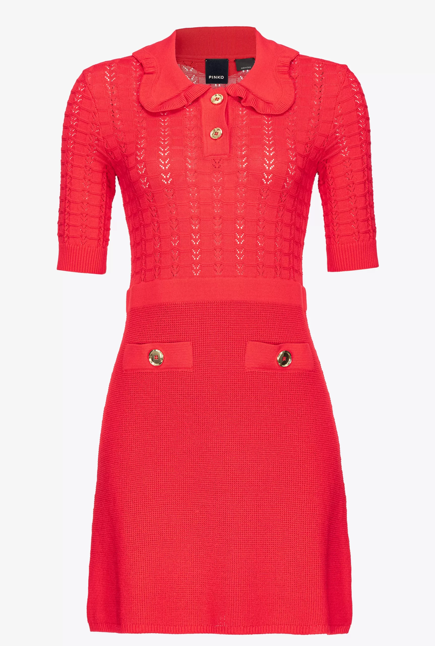 PINKO Fan-stitched Knit Mini Dress Flash Sale