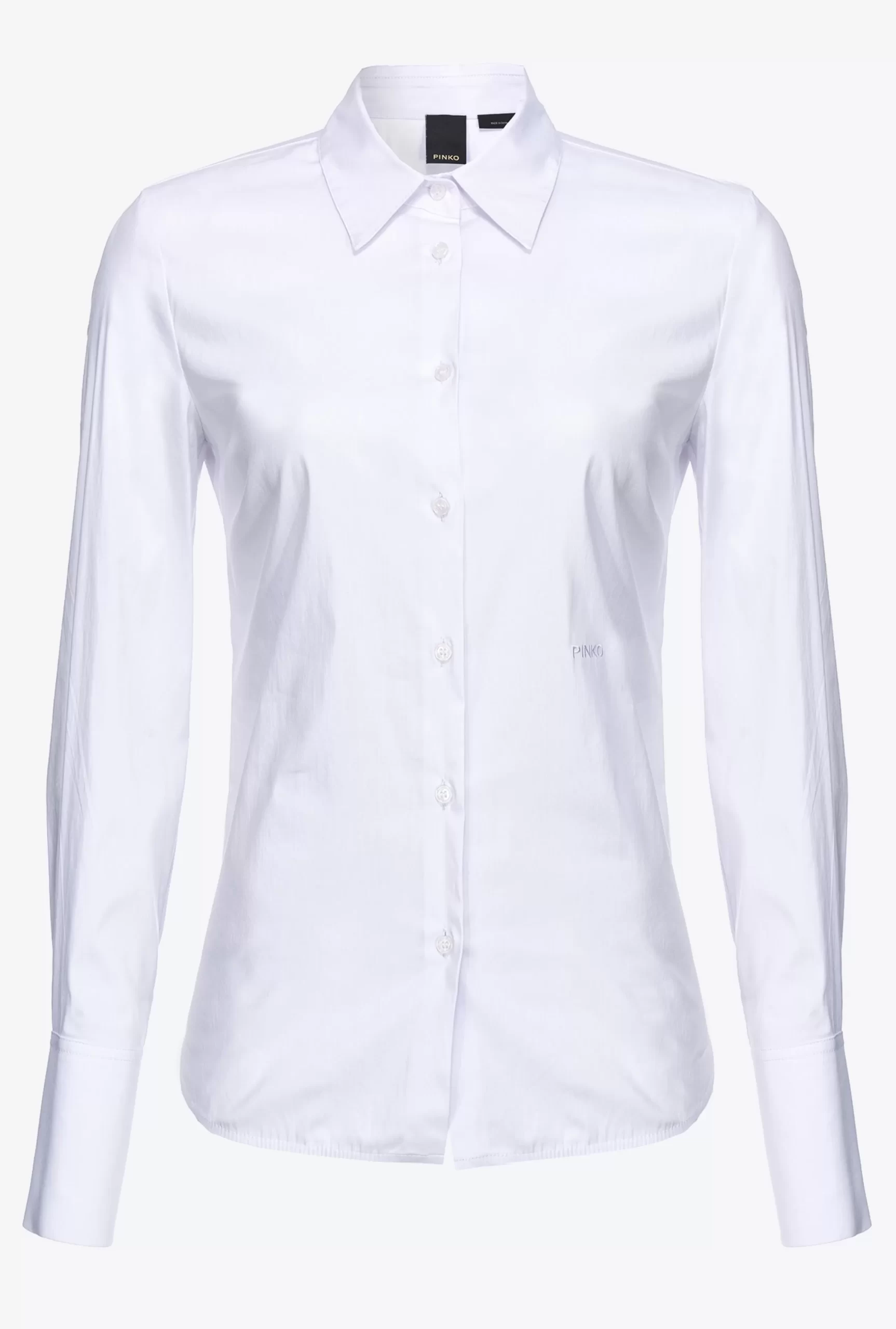 PINKO Fitted-waist Poplin Shirt With Embroidered Logo Hot