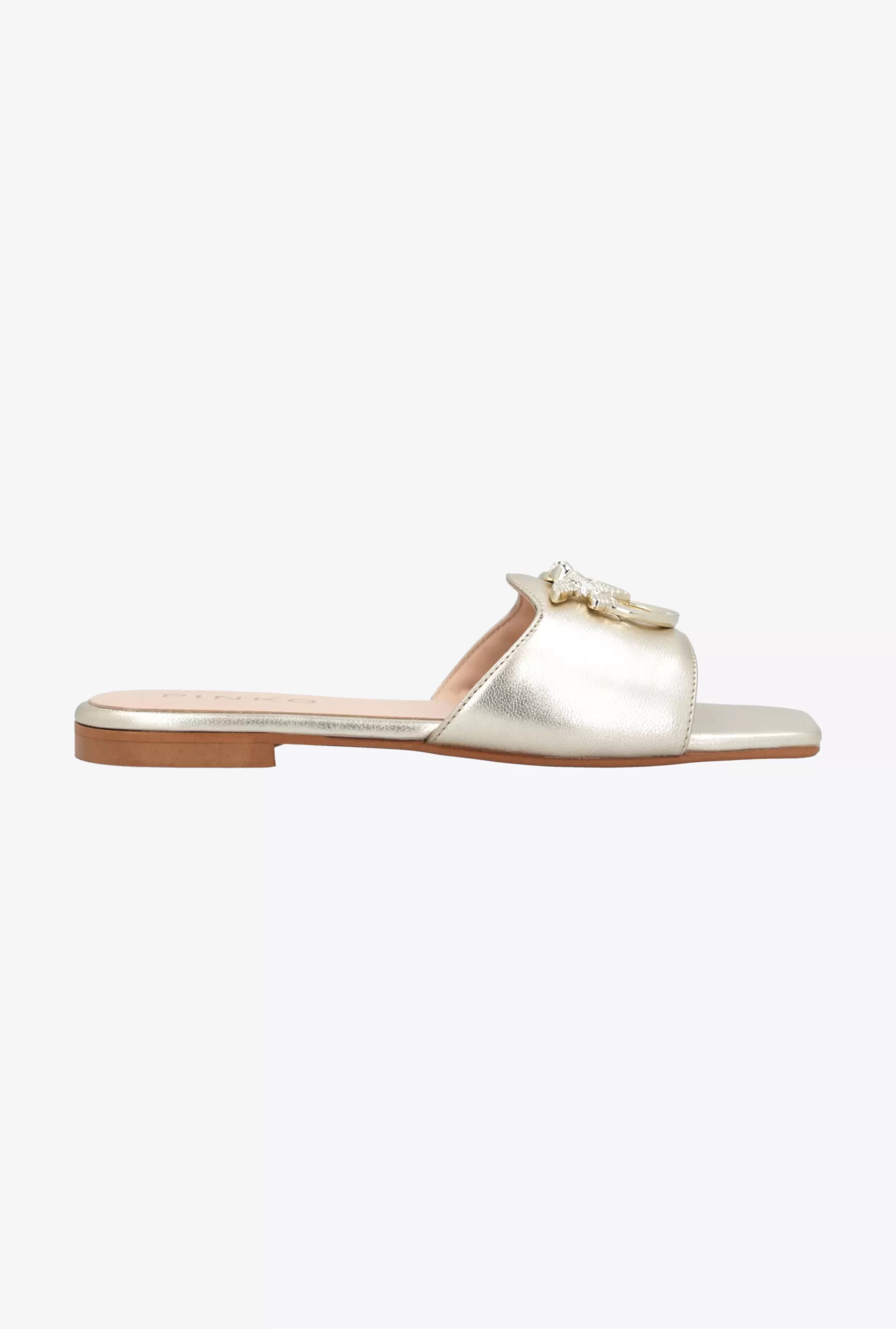 PINKO Flat Laminated Leather Slip-ons Store