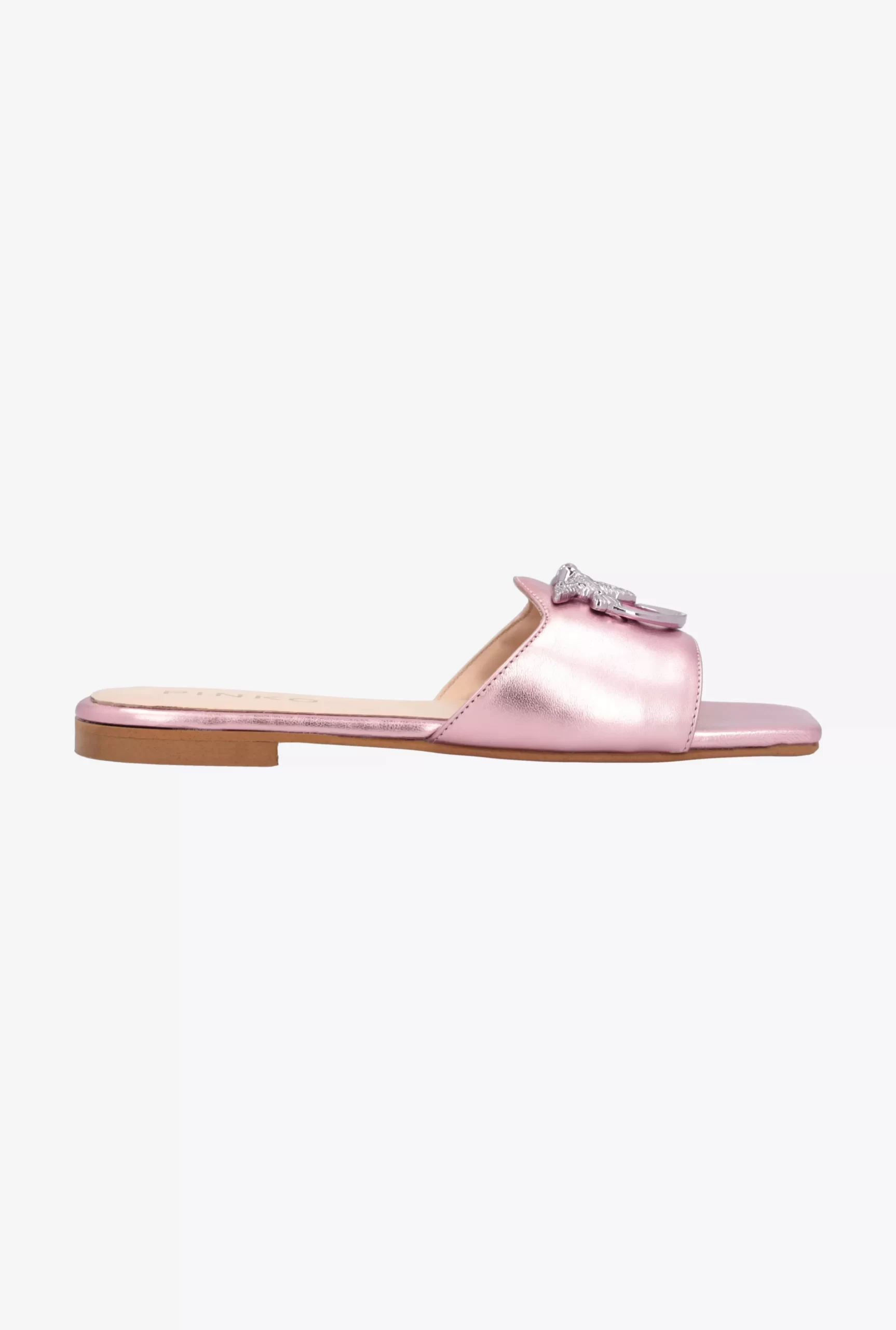 PINKO Flat Laminated Leather Slip-ons Store