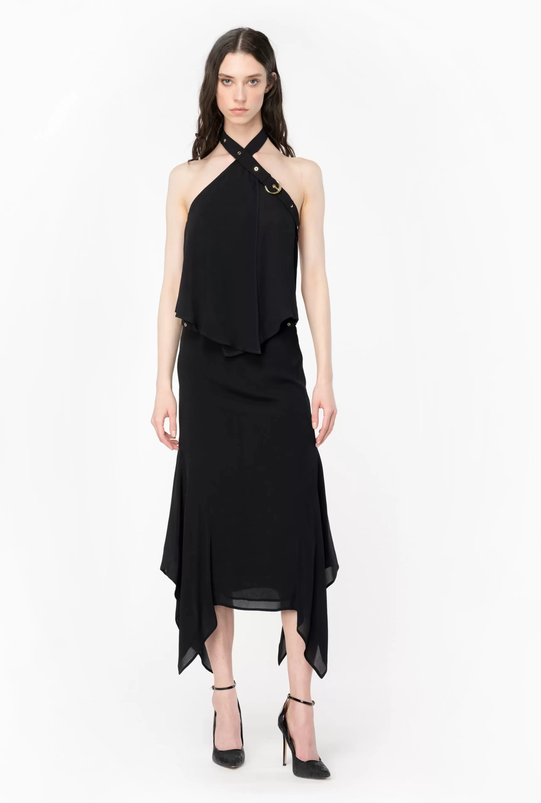 PINKO Flowing Skirt With Strap Flash Sale