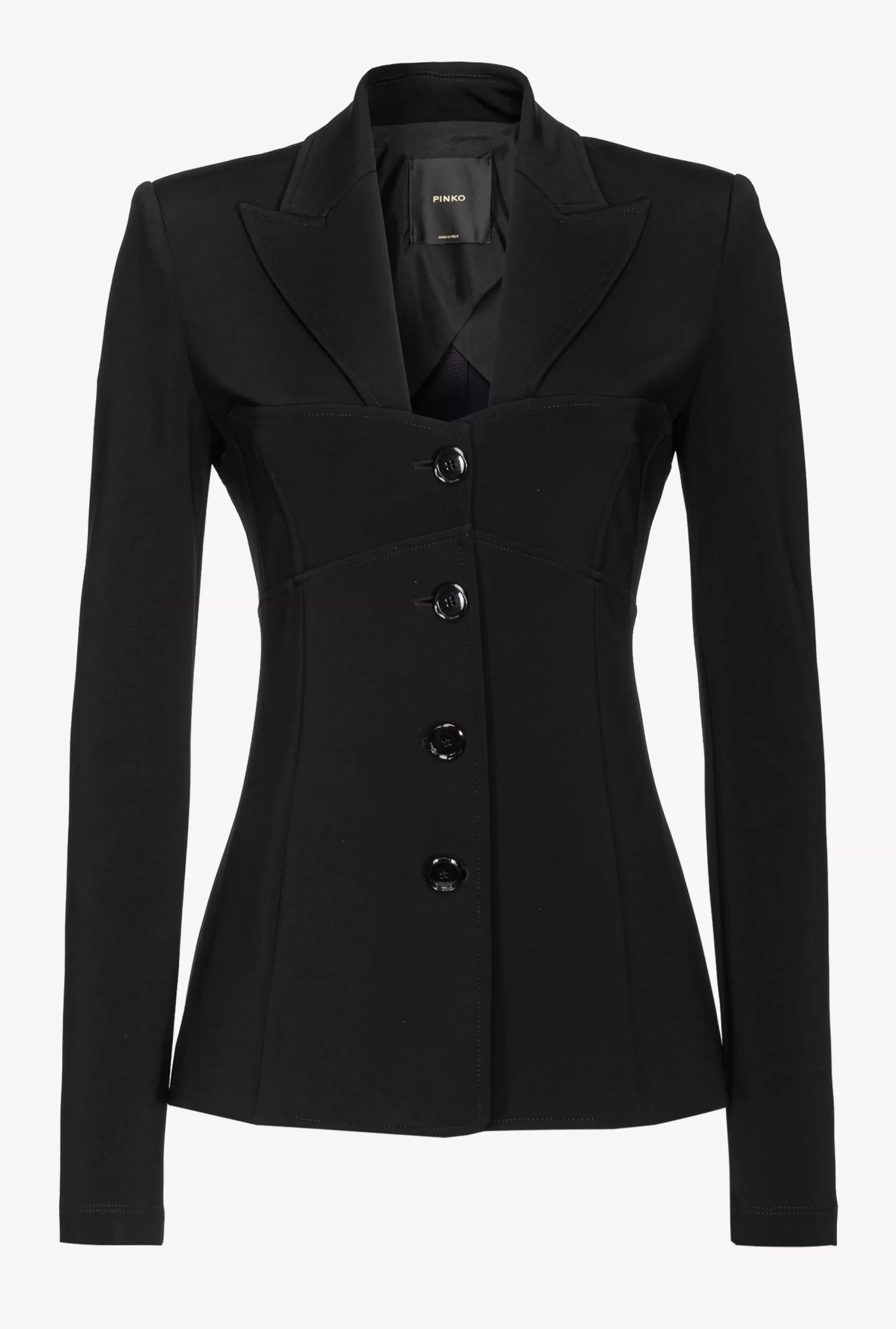 PINKO Flowing Technical Fabric Blazer With Topstitching Outlet