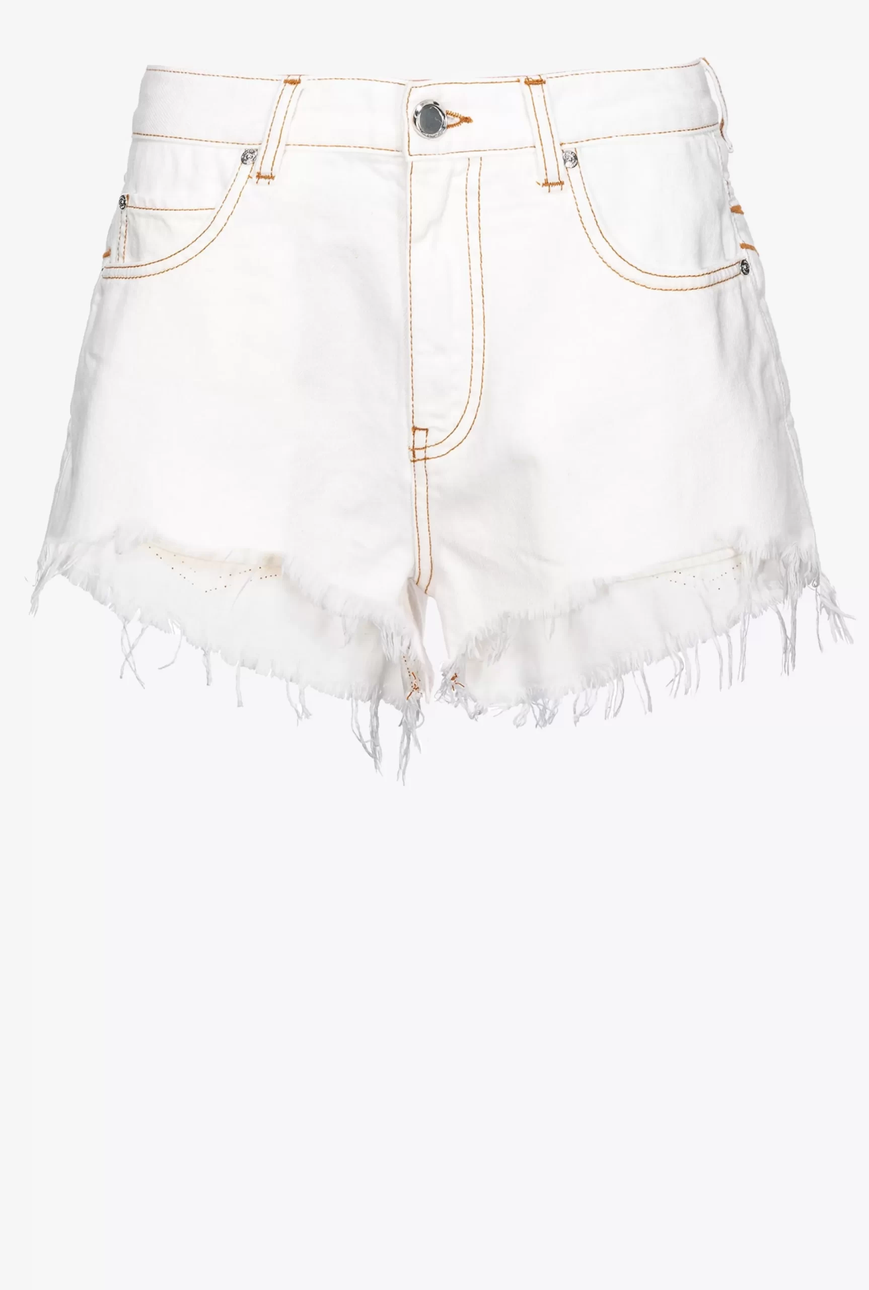 PINKO Fringed Shorts With Embroidery On The Back Fashion