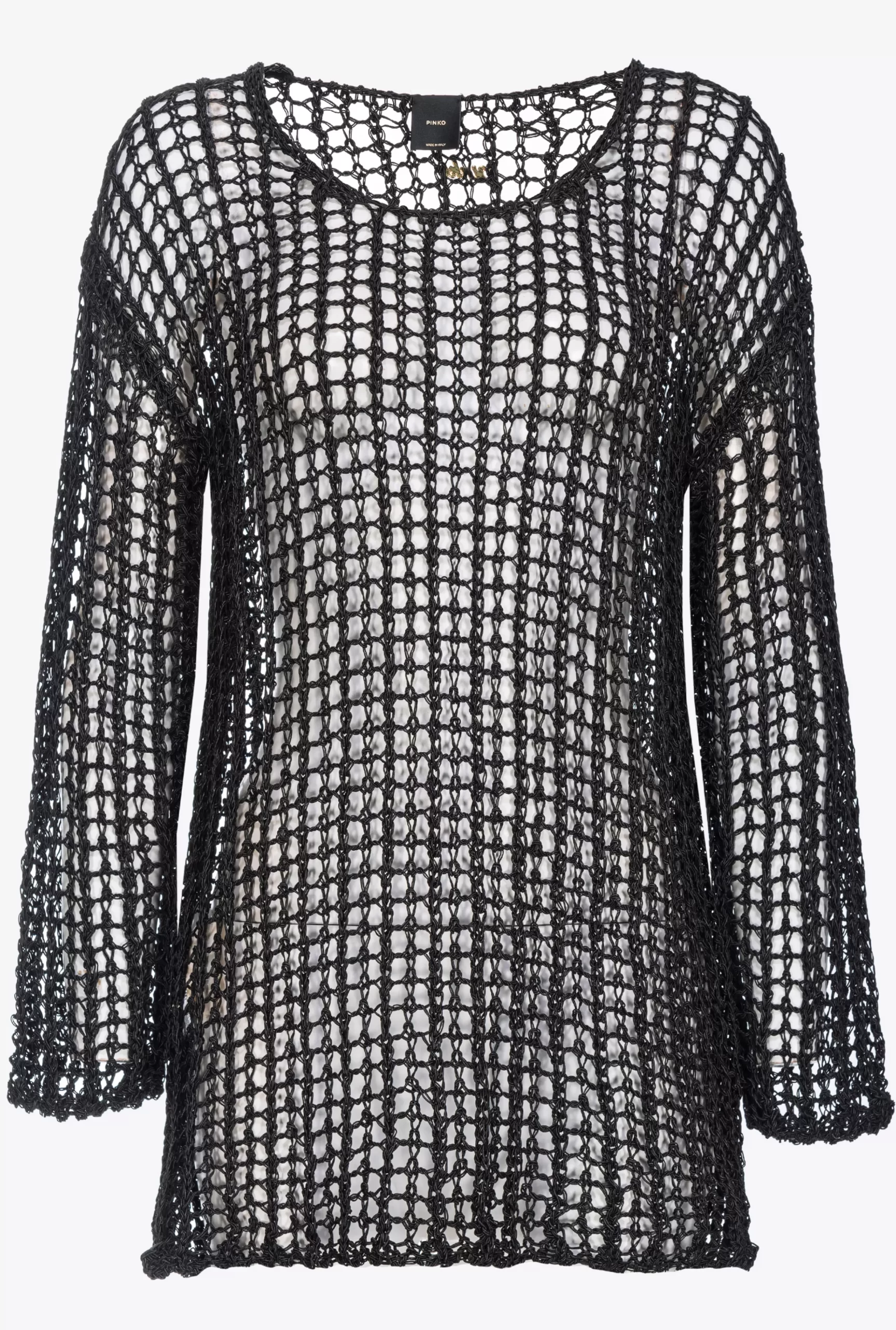 PINKO Glossy-thread Mesh Sweater Hot