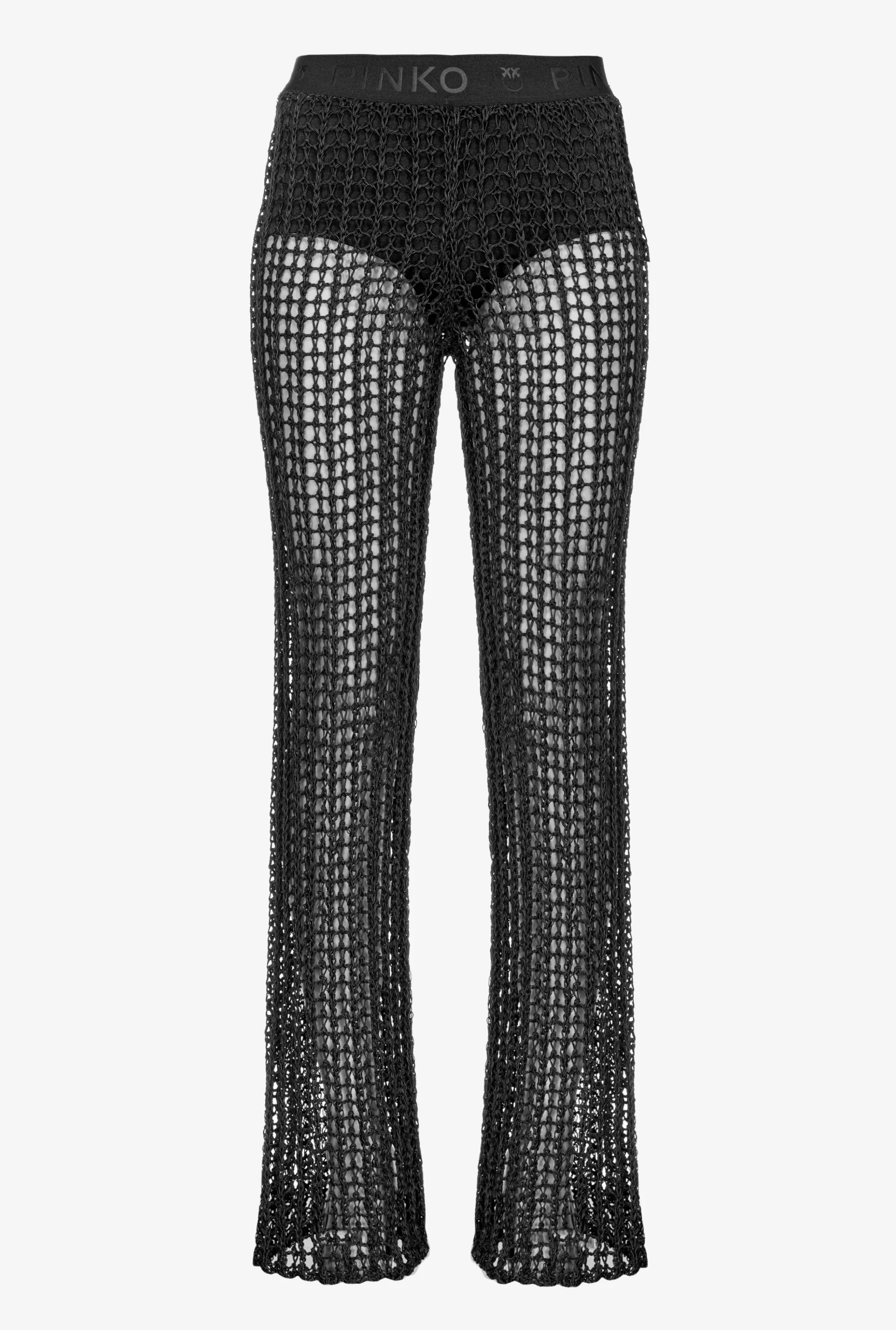 PINKO Glossy-thread Mesh Trousers Fashion