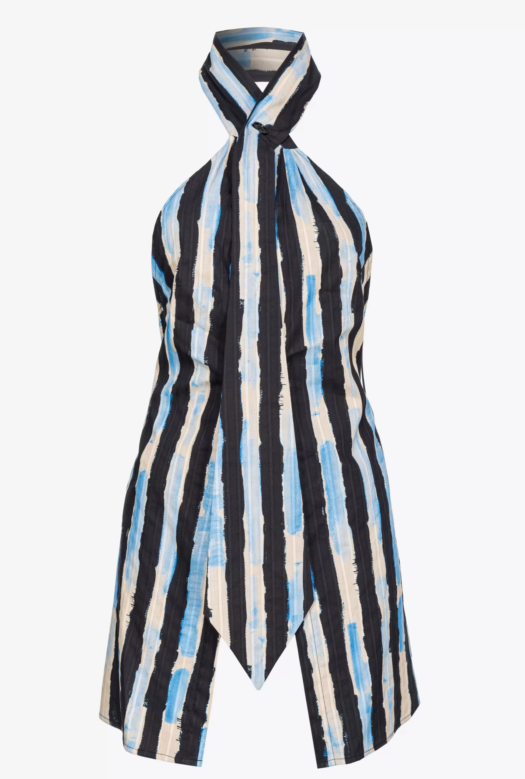 PINKO Halterneck Top With Painted-stripe Print Shop