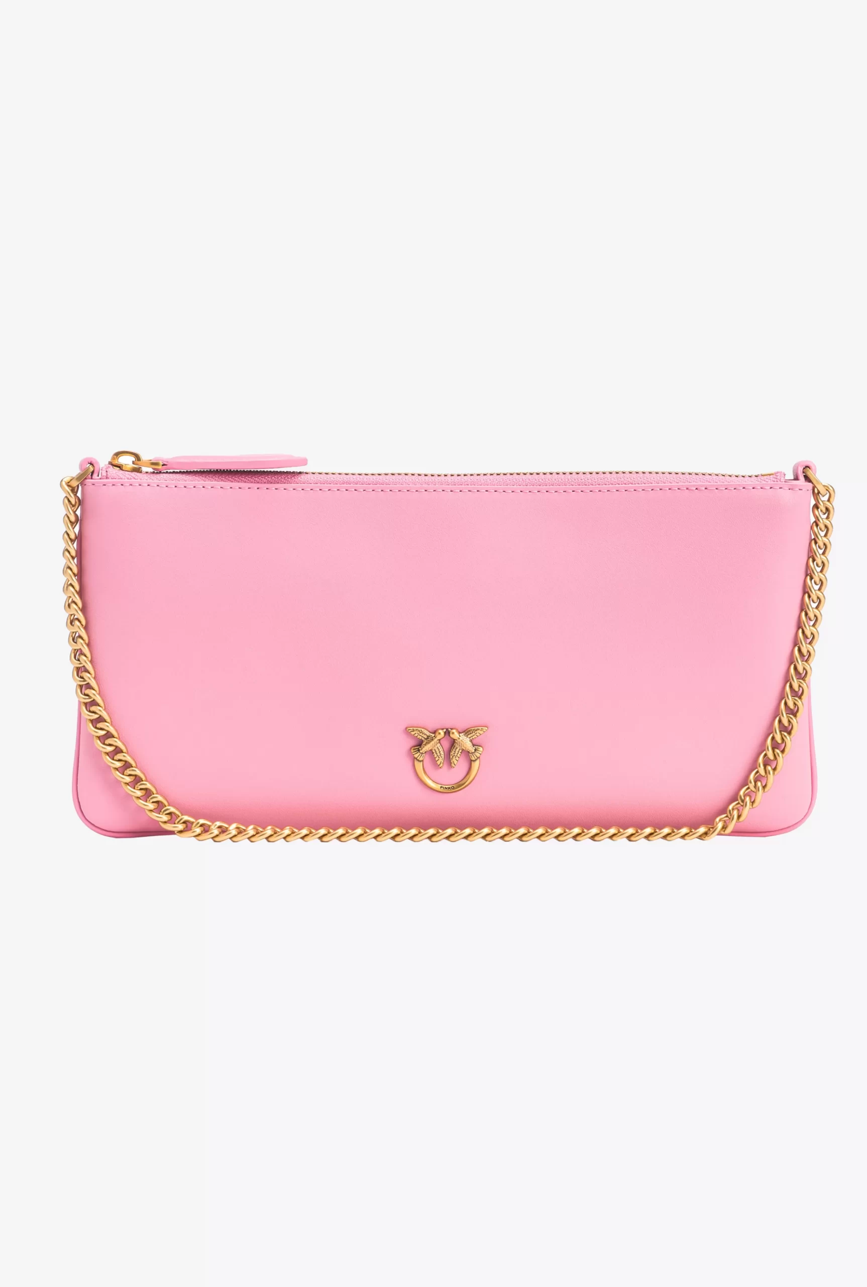 PINKO Horizontal Flat Bag In Leather Outlet