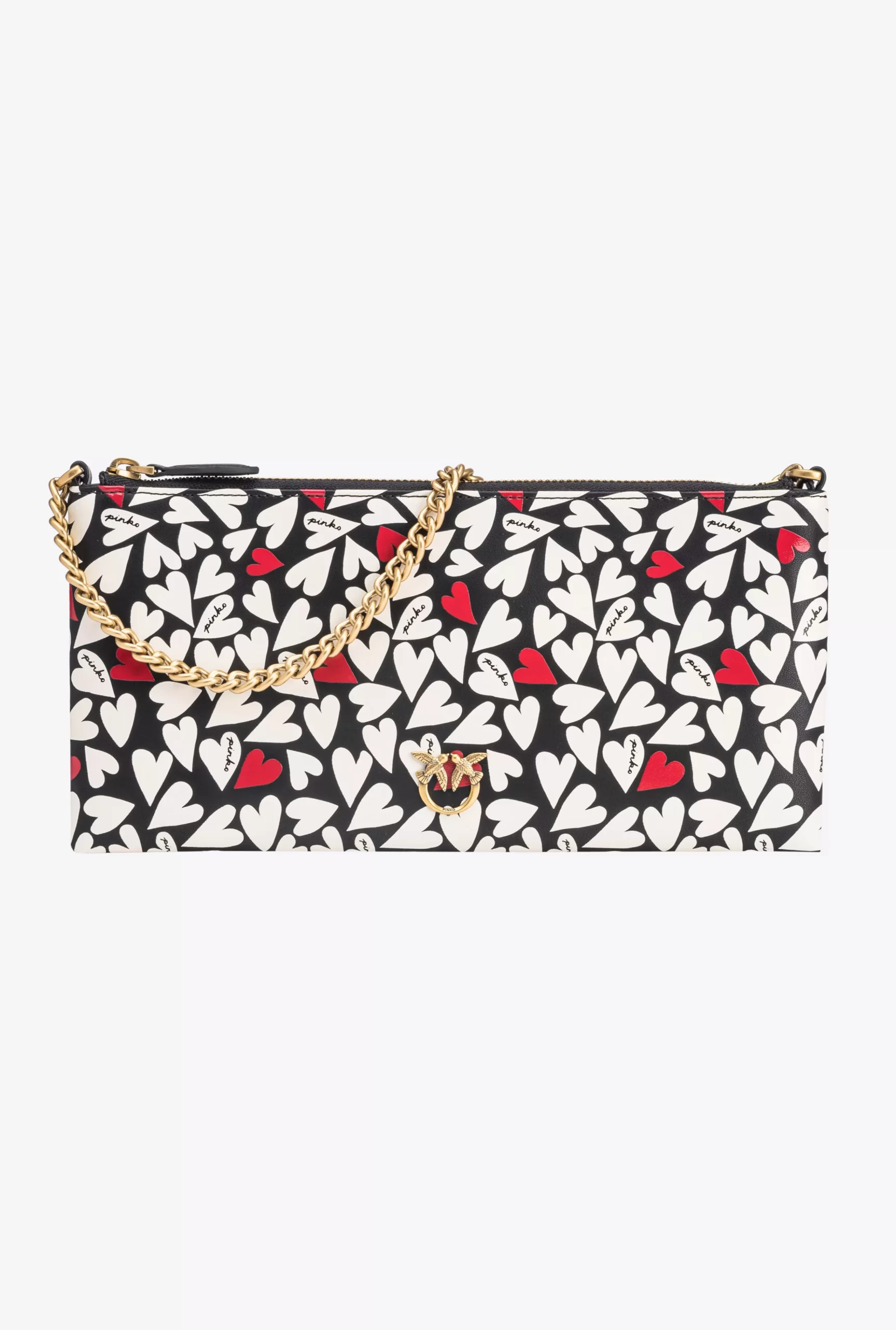 PINKO Horizontal Flat Bag With Heart Print Online