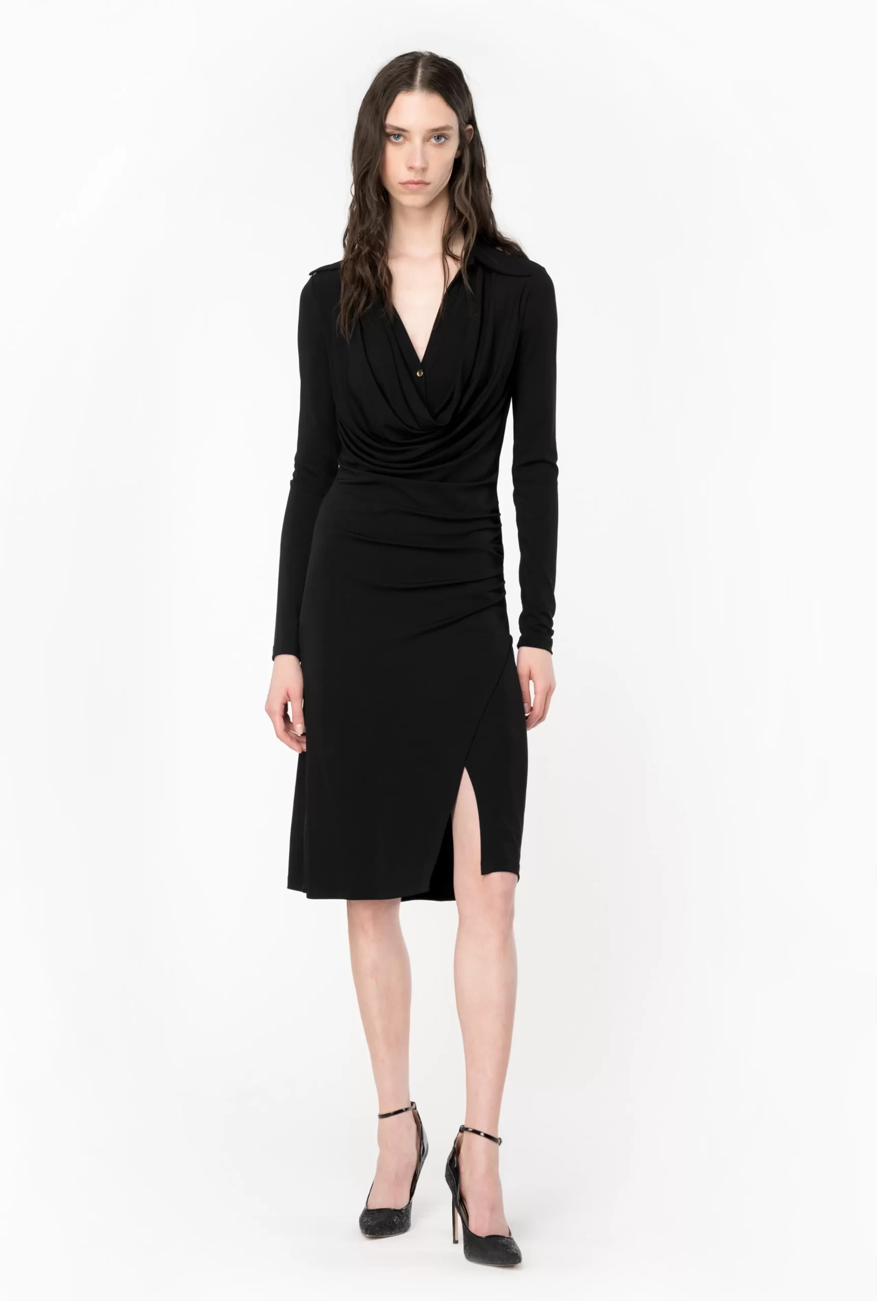 PINKO Interlock Midi Dress With Draping Discount