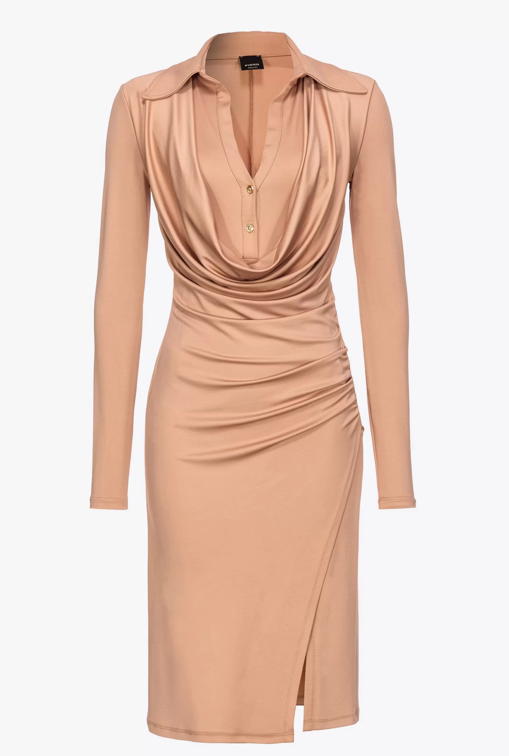 PINKO Interlock Midi Dress With Draping Fashion