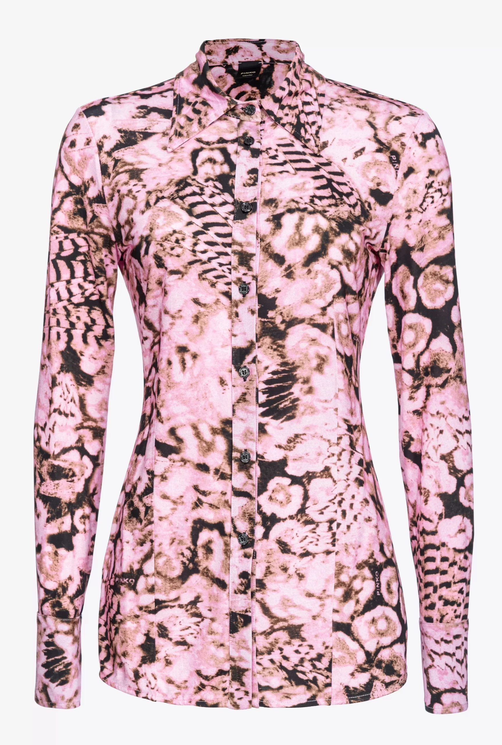 PINKO Jersey Shirt With Scanner Coral Print Best Sale