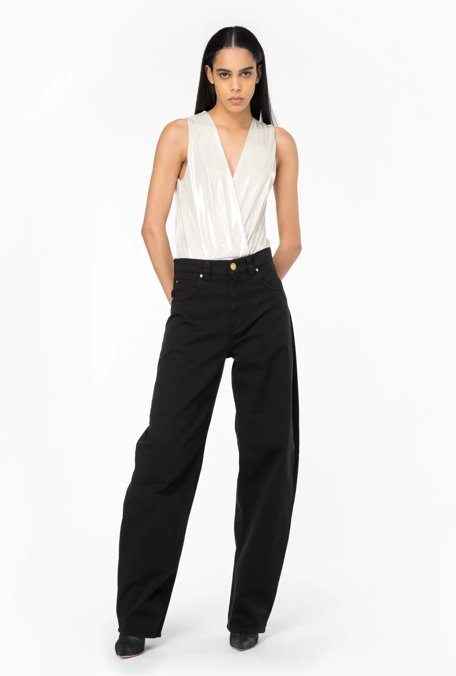 PINKO Laminated Jersey Bodysuit Best Sale