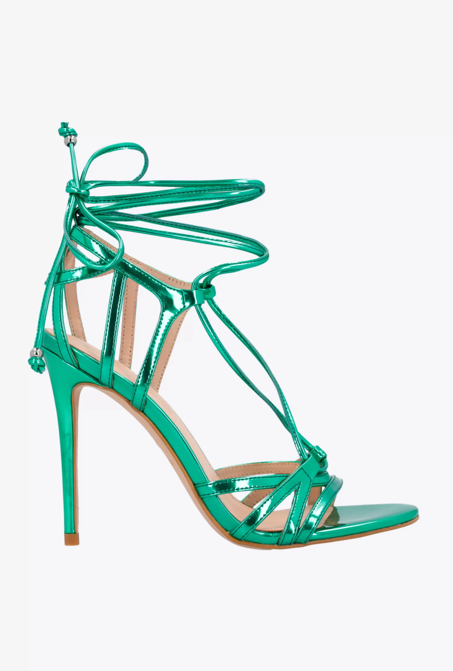 PINKO Laminated Mirror-effect Sandals Shop