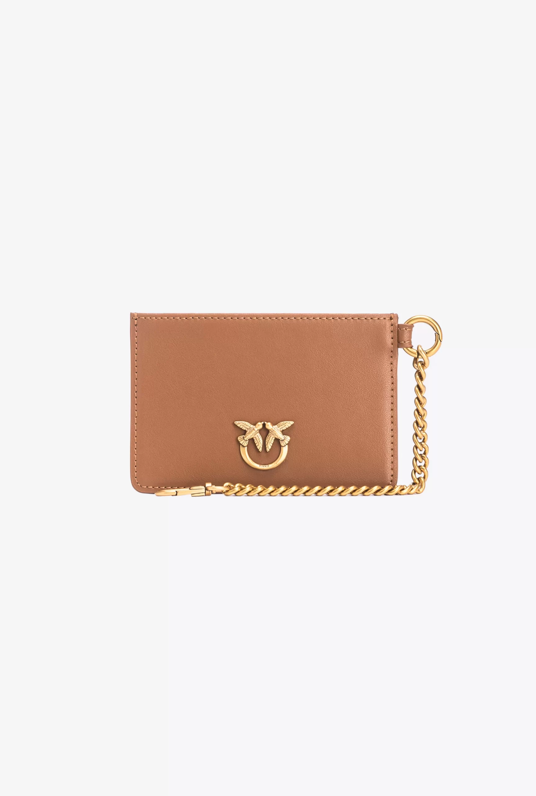 PINKO Leather Card Holder With Chain Outlet