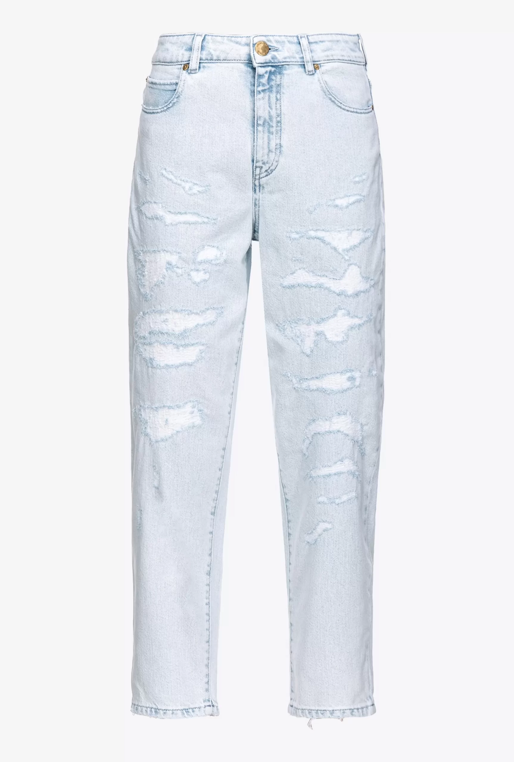 PINKO Light-coloured Mom-fit Jeans With Rips Cheap