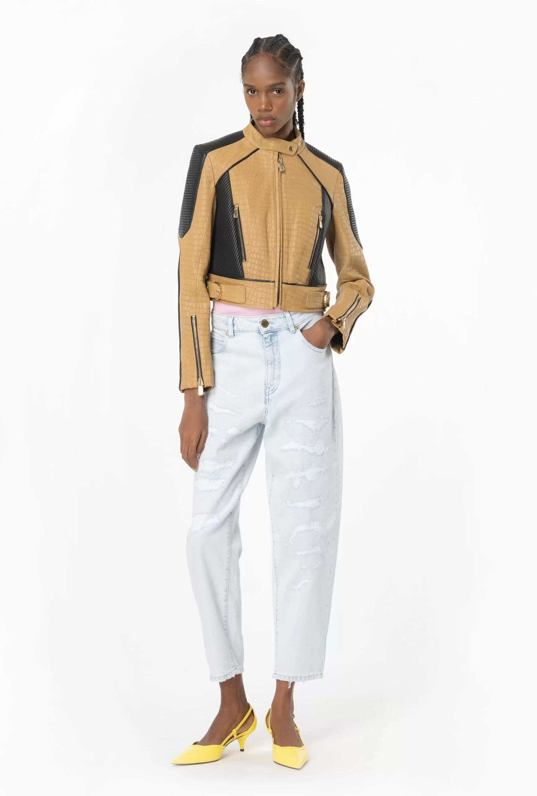 PINKO Light-coloured Mom-fit Jeans With Rips Cheap