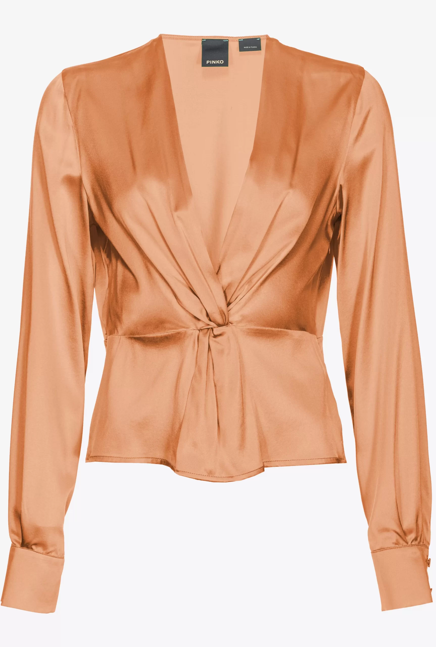 PINKO Long-sleeved Satin Blouse Flash Sale