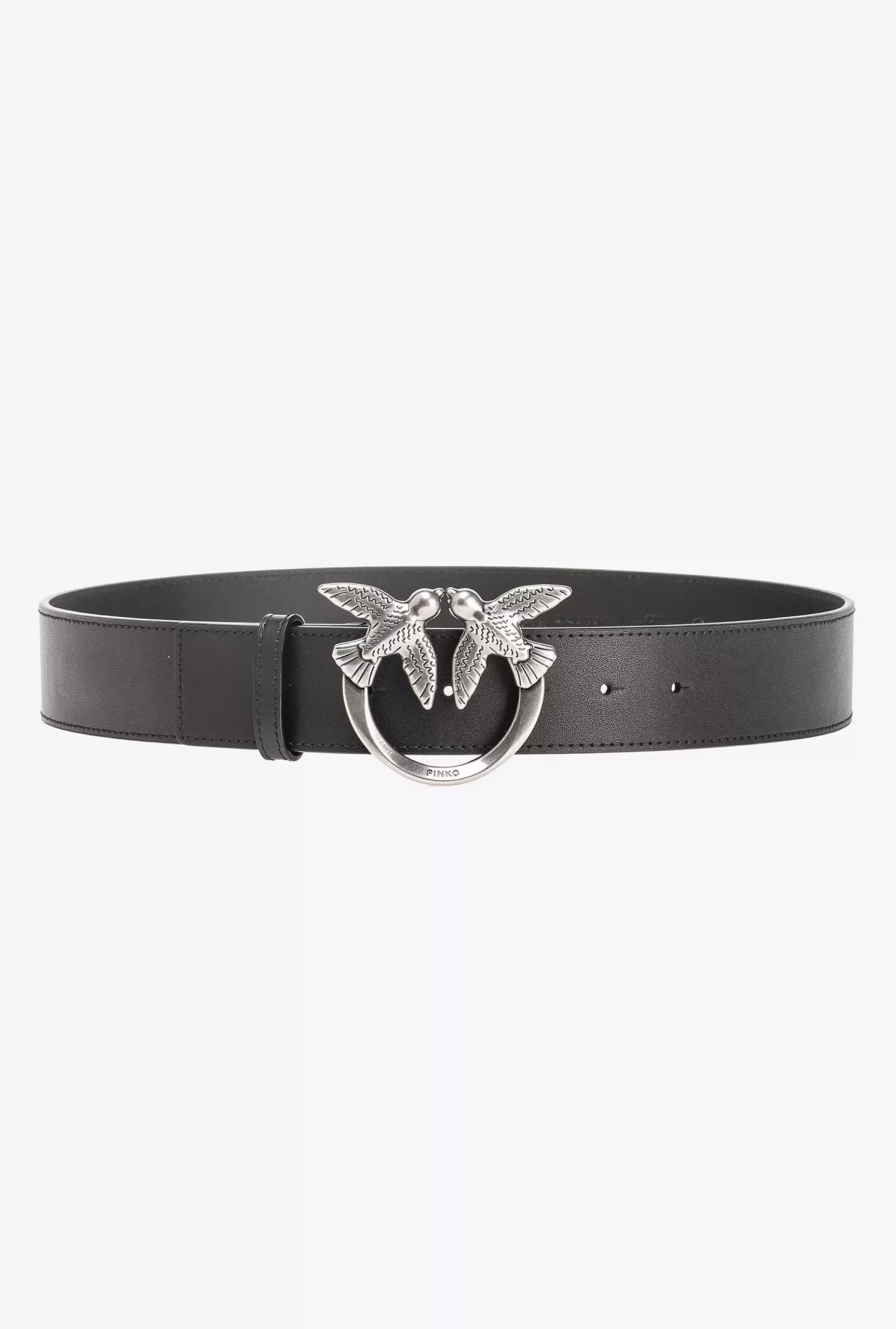 PINKO Love Birds High Leather Belt 4cm Outlet