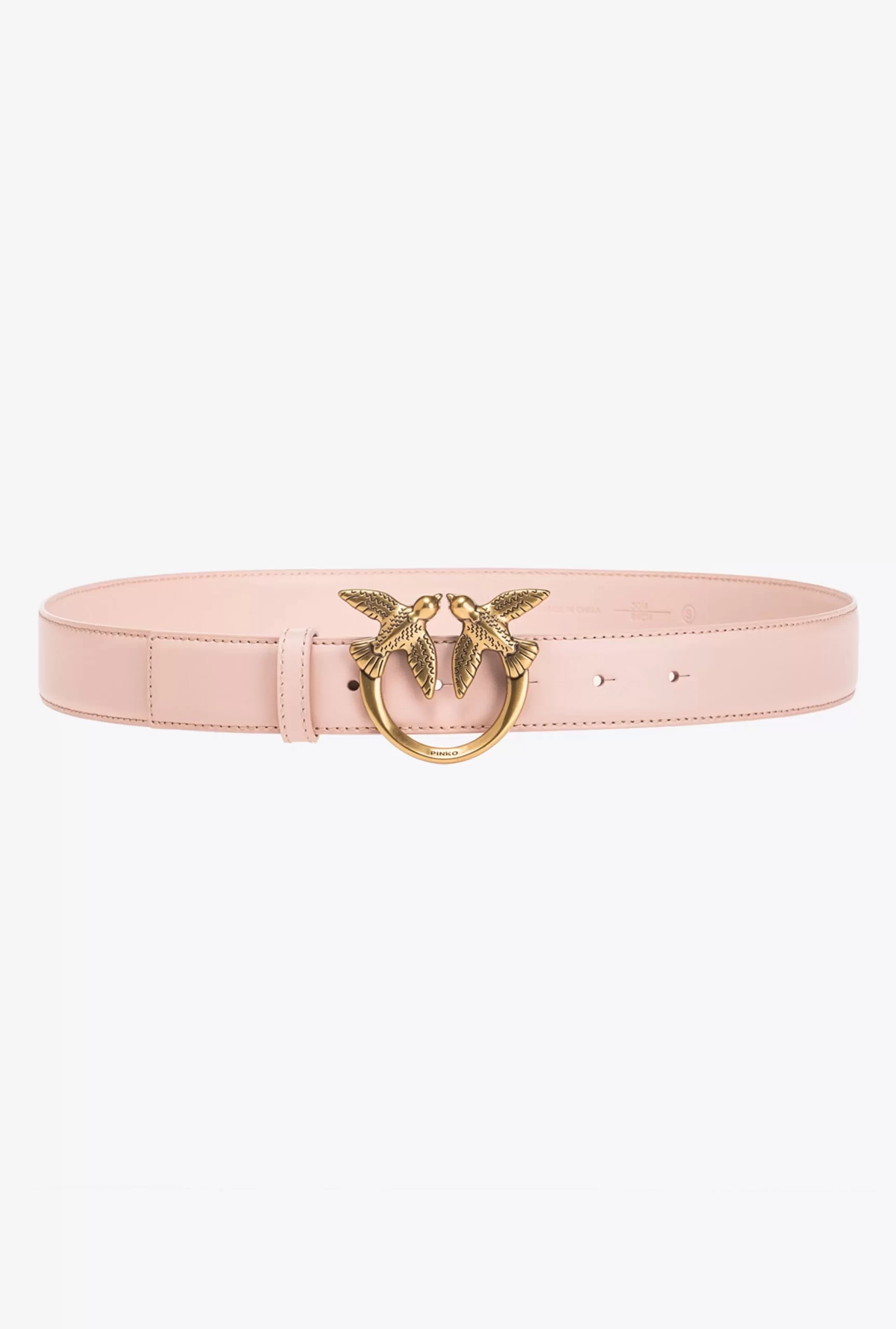 PINKO Love Birds Leather Belt 3cm Clearance