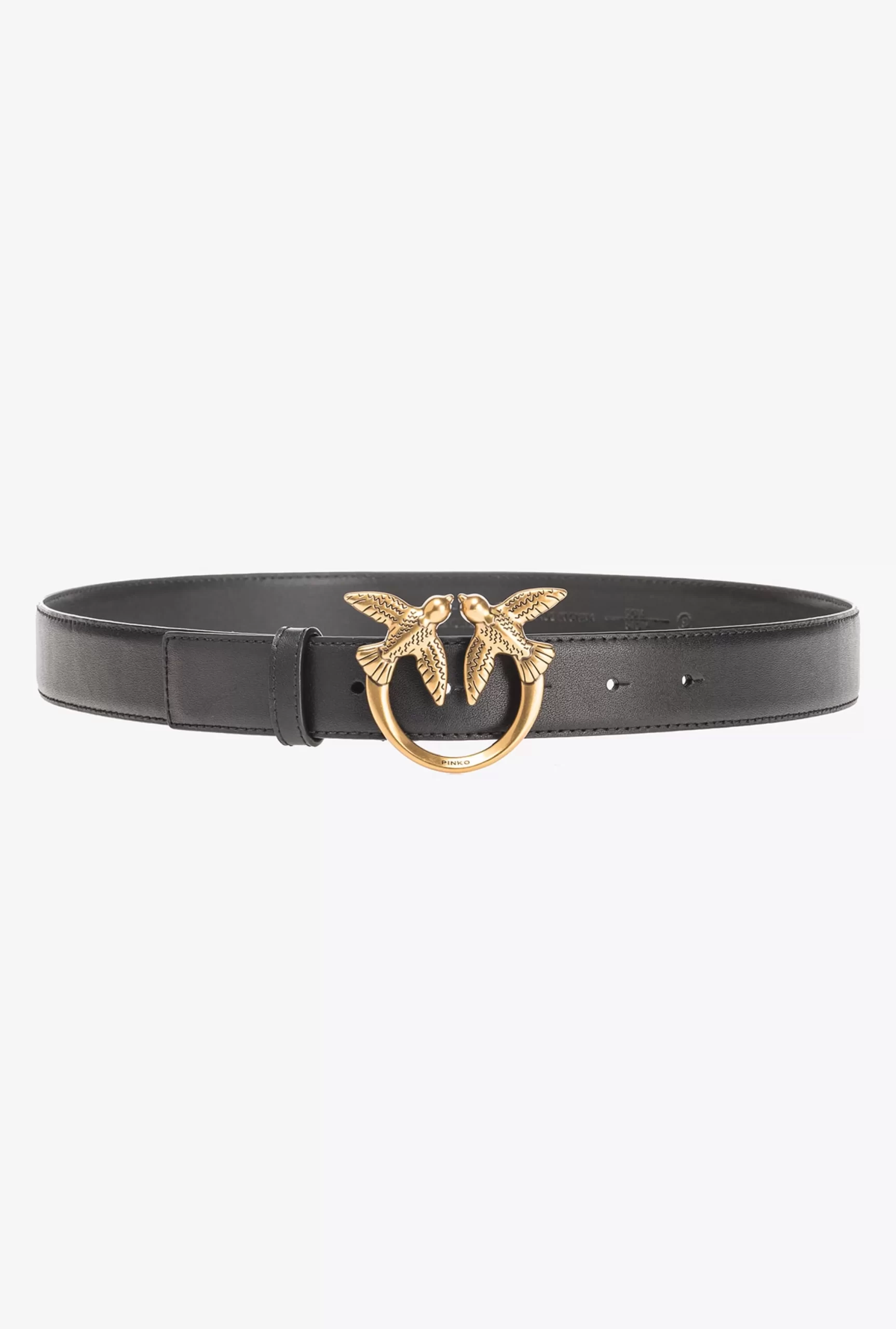 PINKO Love Birds Leather Belt 3cm Clearance