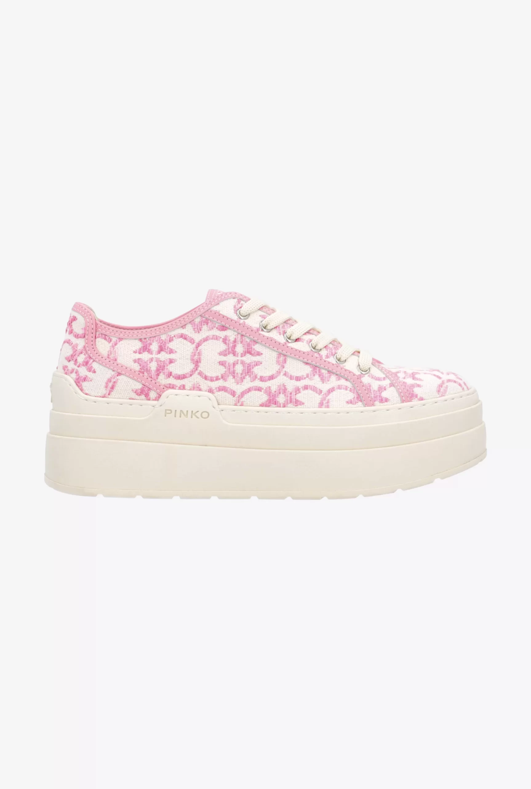 PINKO Love Birds Monogram Platform Sneakers Discount