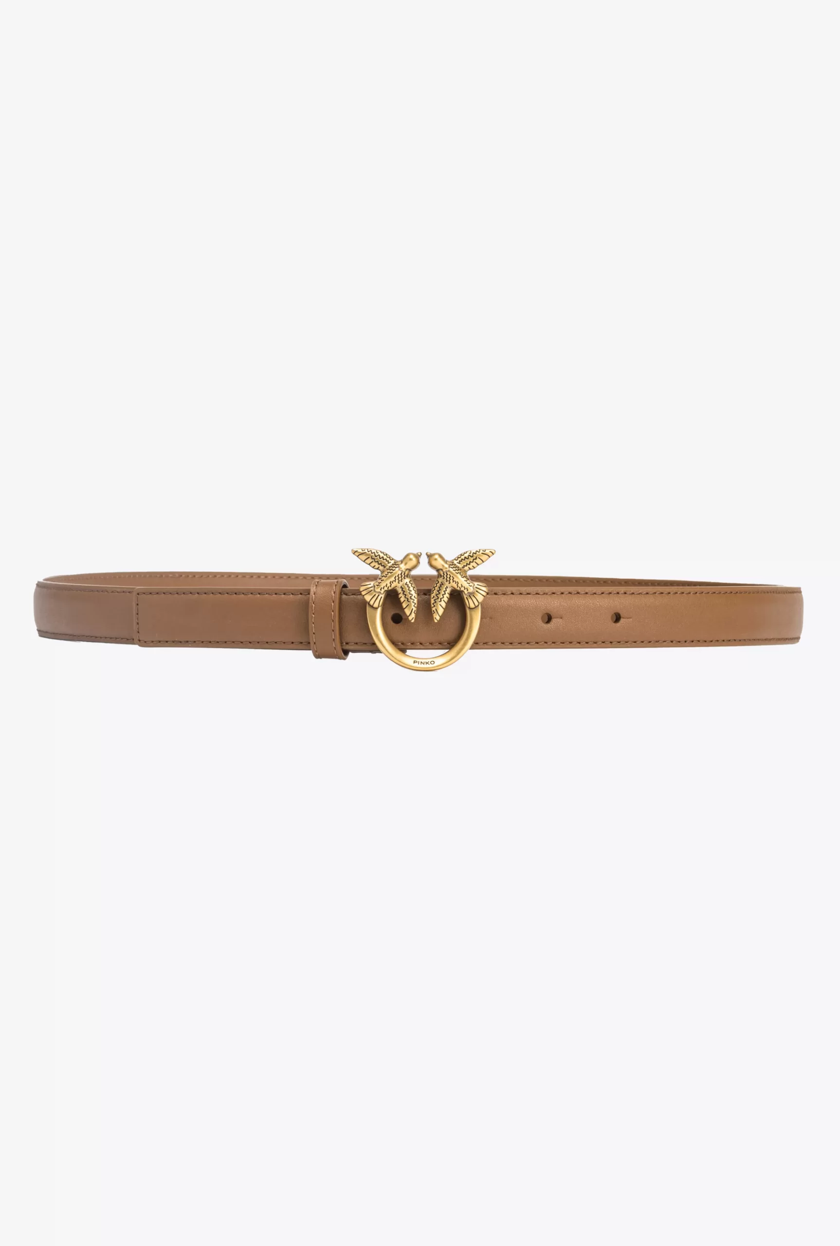 PINKO Love Birds Thin Leather Belt 2cm New