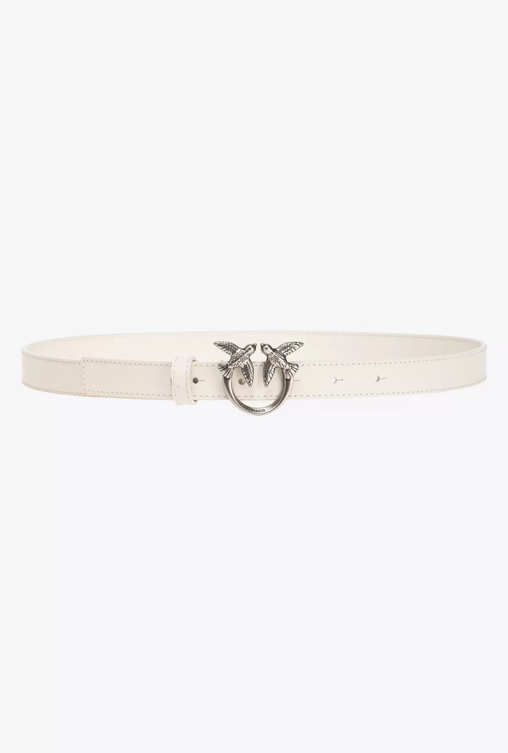 PINKO Love Birds Thin Leather Belt 2cm Outlet